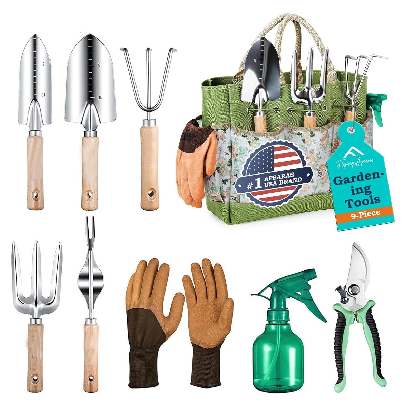 Juego de Herramientas de Jardinería 9 Piezas APSARAS USA