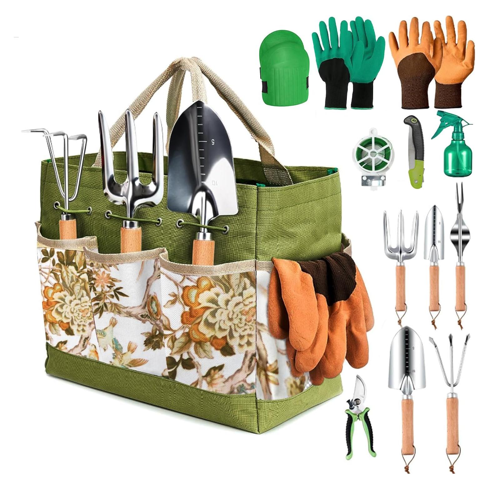 Juego de Herramientas de Jardinería KUKKUME 13 Piezas Acero Inoxidable