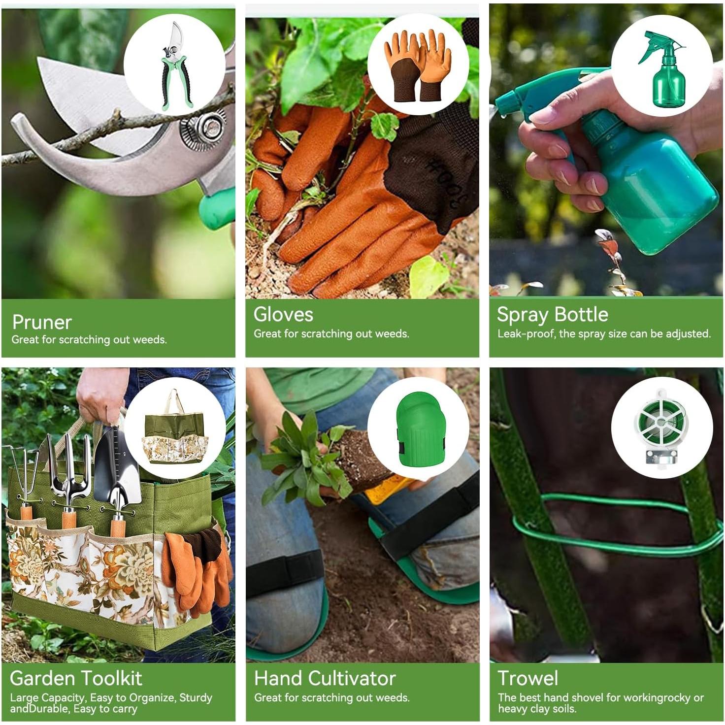 Juego de Herramientas de Jardinería KUKKUME 13 Piezas Acero Inoxidable