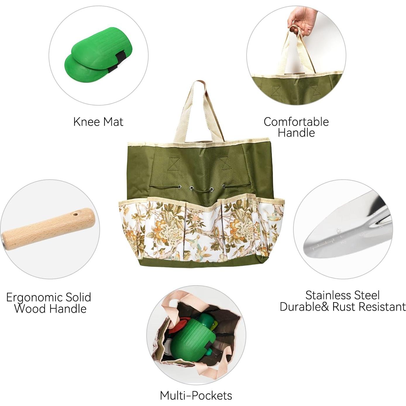 Juego de Herramientas de Jardinería KUKKUME 13 Piezas Acero Inoxidable