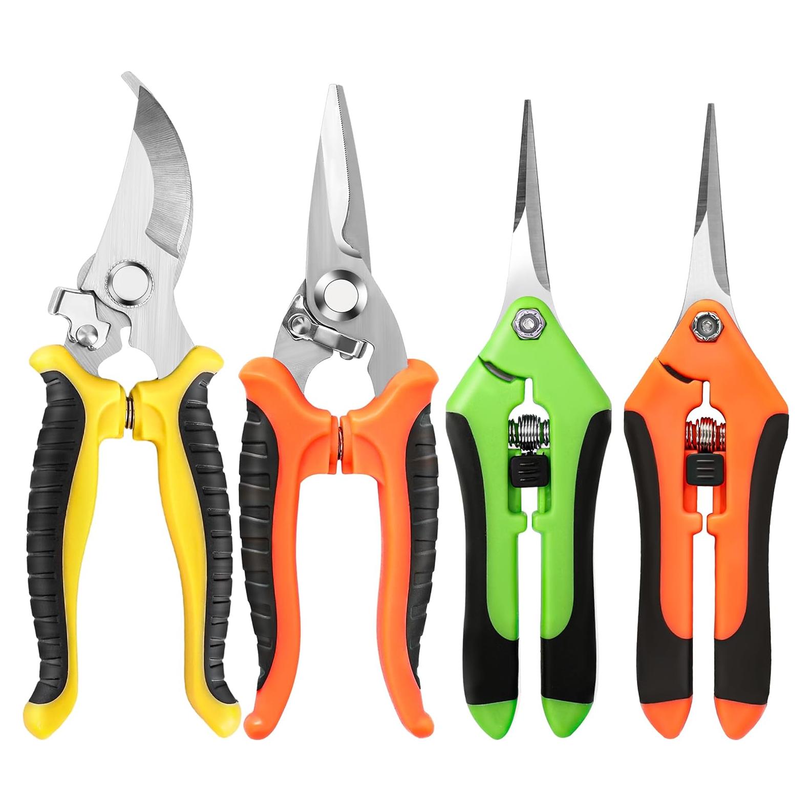 Juego de 4 Tijeras de Jardín EWPJDK Acero Inoxidable 396g