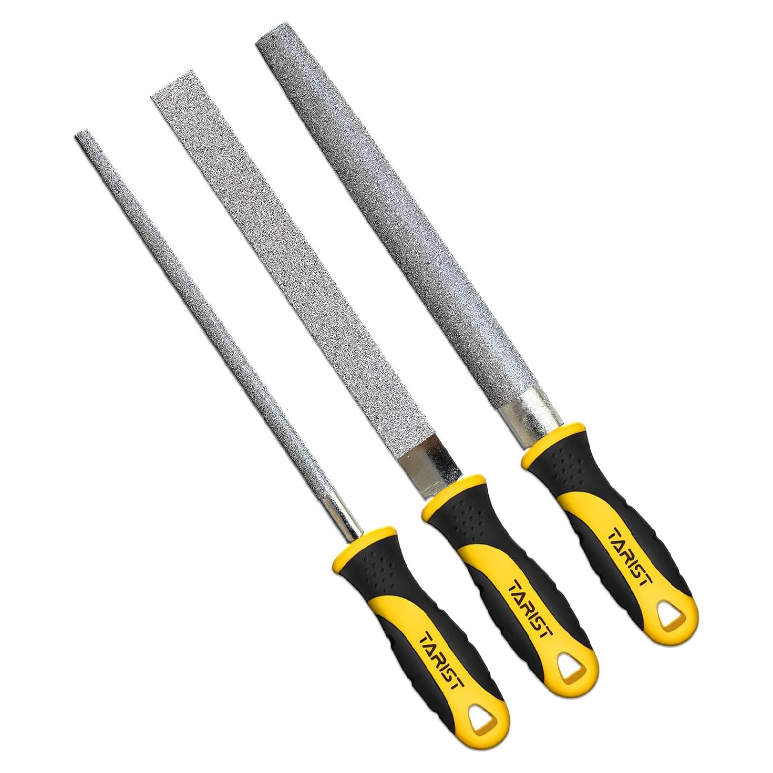 Juego de Limas de Diamante TARIST 3 Piezas 20.32 cm Grano #120