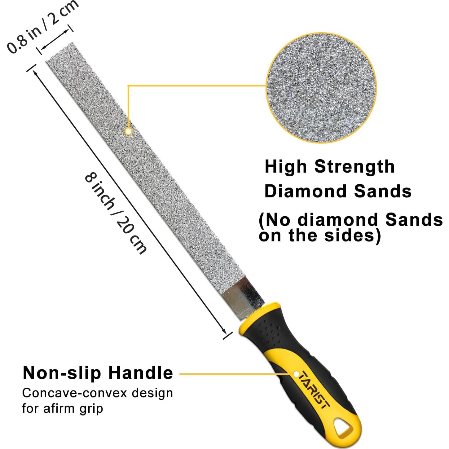 Juego de Limas de Diamante TARIST 3 Piezas 20.32 cm Grano #120