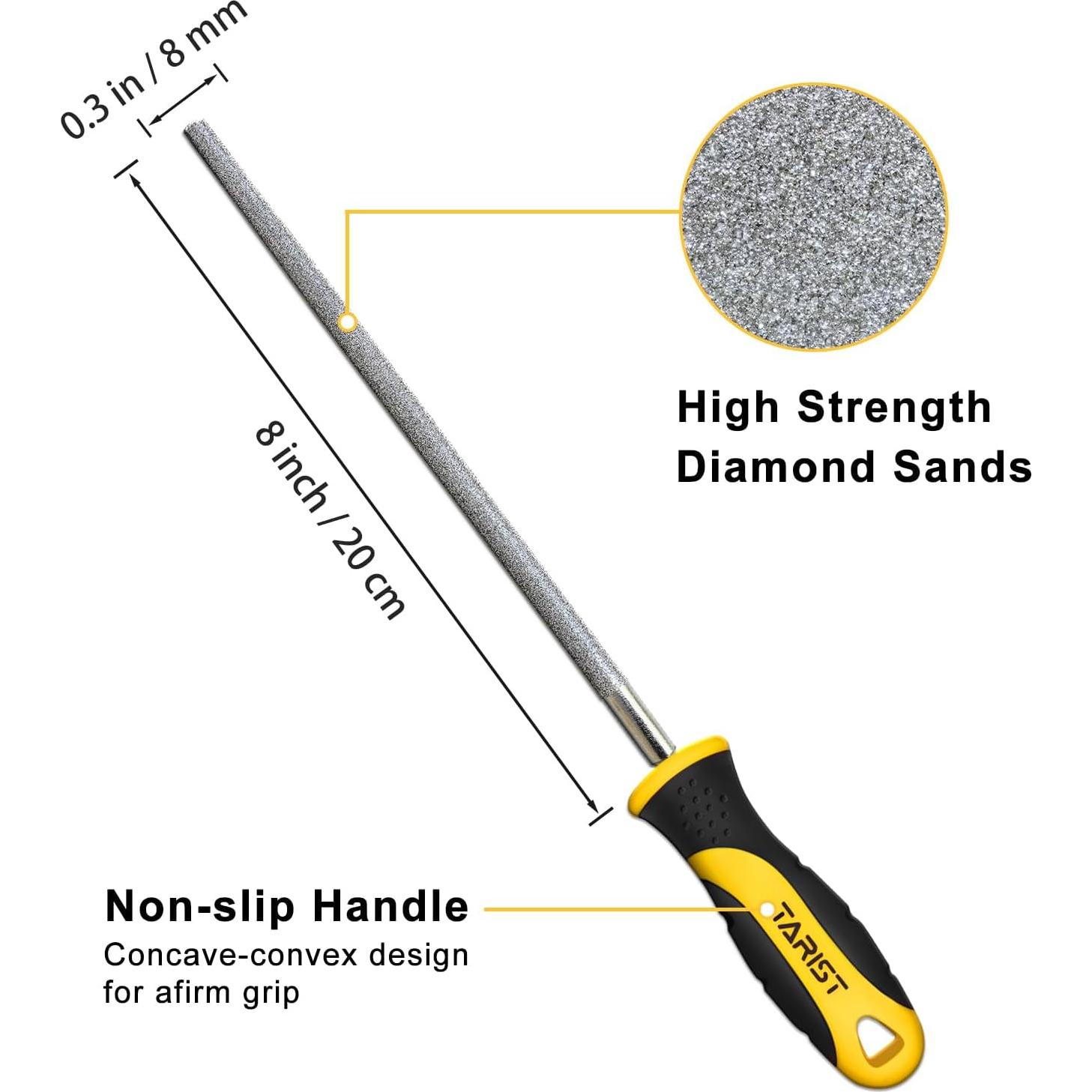 Juego de Limas de Diamante TARIST 3 Piezas 20.32 cm Grano #120