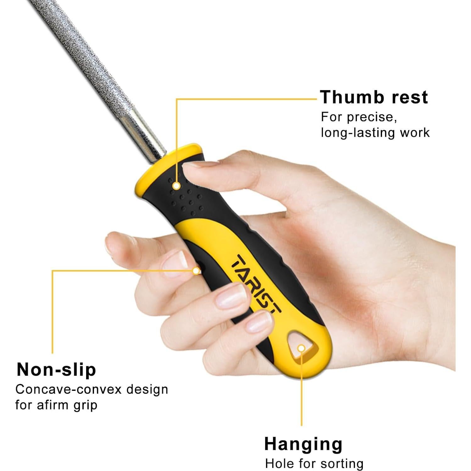 Juego de Limas de Diamante TARIST 3 Piezas 20.32 cm Grano #120