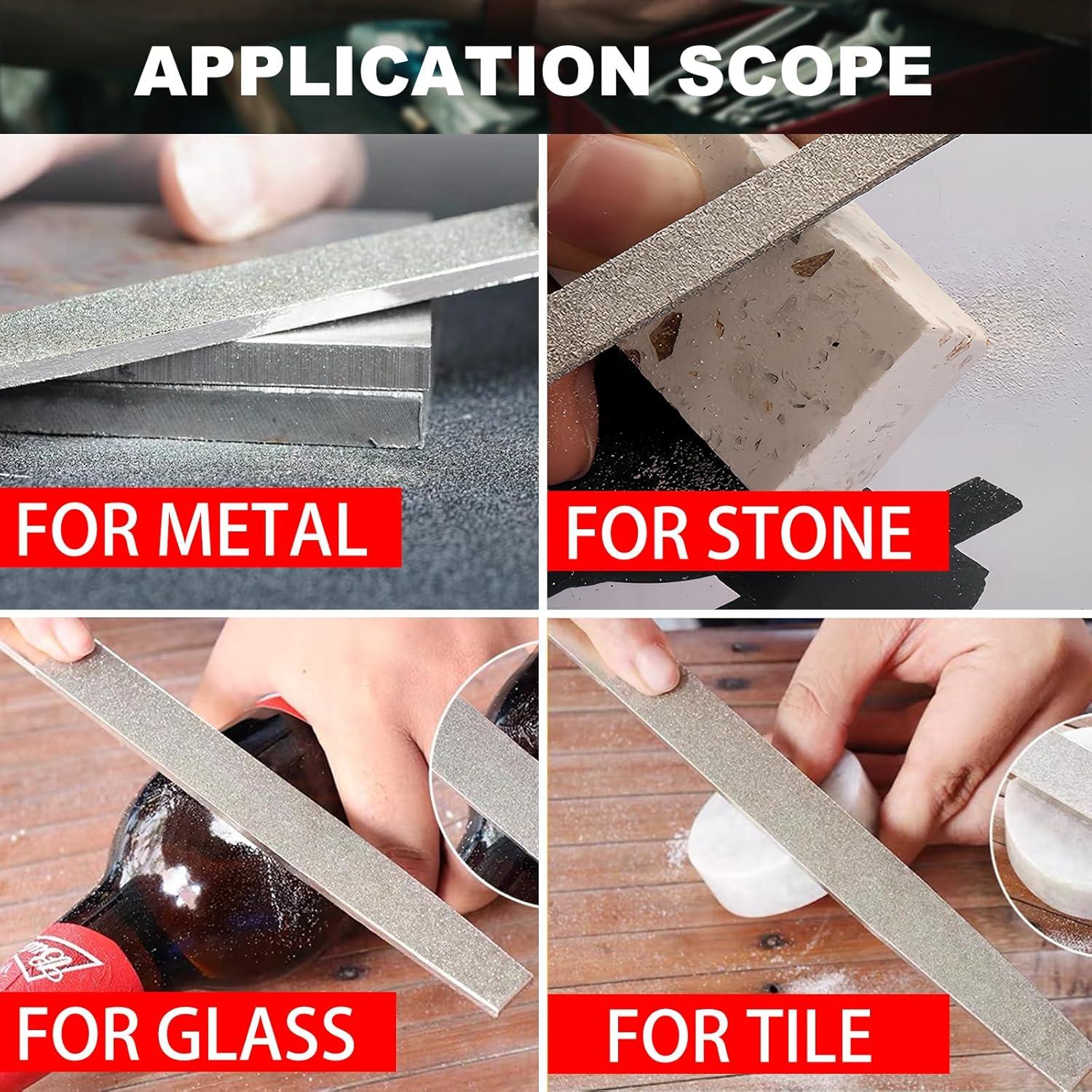 Juego de Limas de Diamante TARIST 3 Piezas 20.32 cm Grano #120