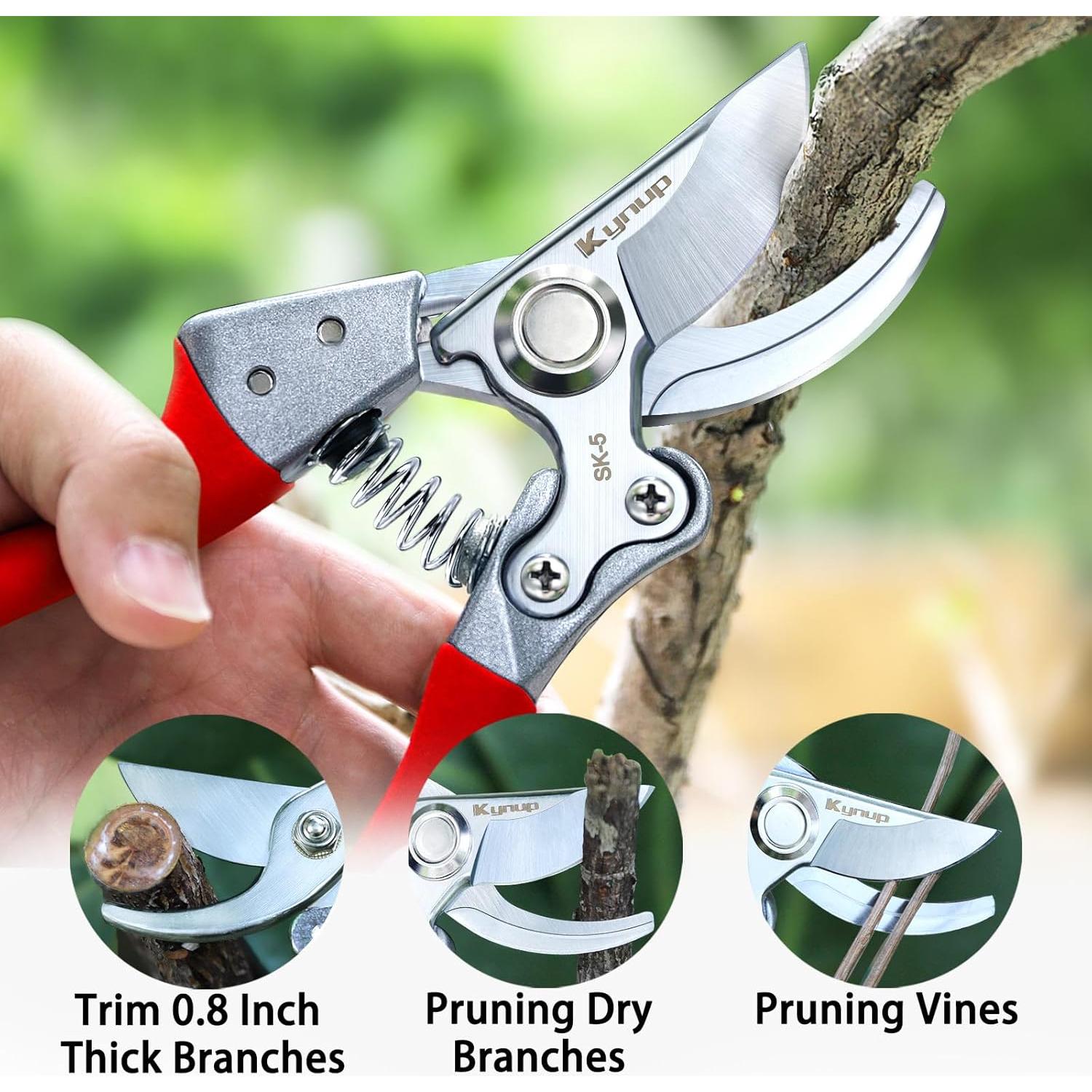 Tijeras de Podar Kynup V11 Rojo, Acero SK-5, 21.8 cm