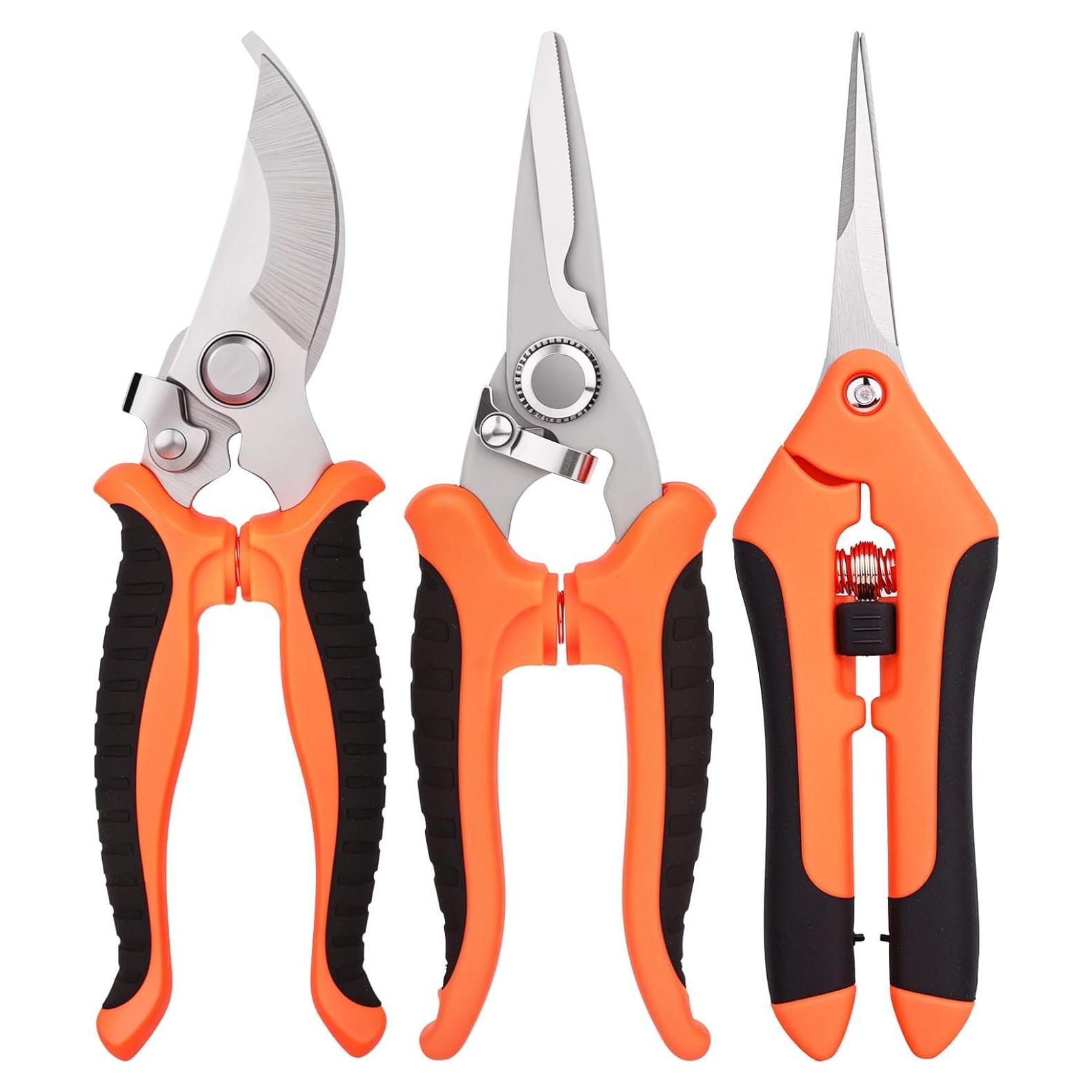 Juego de 3 Tijeras de Jardín ACHRWFQ de Acero Inoxidable