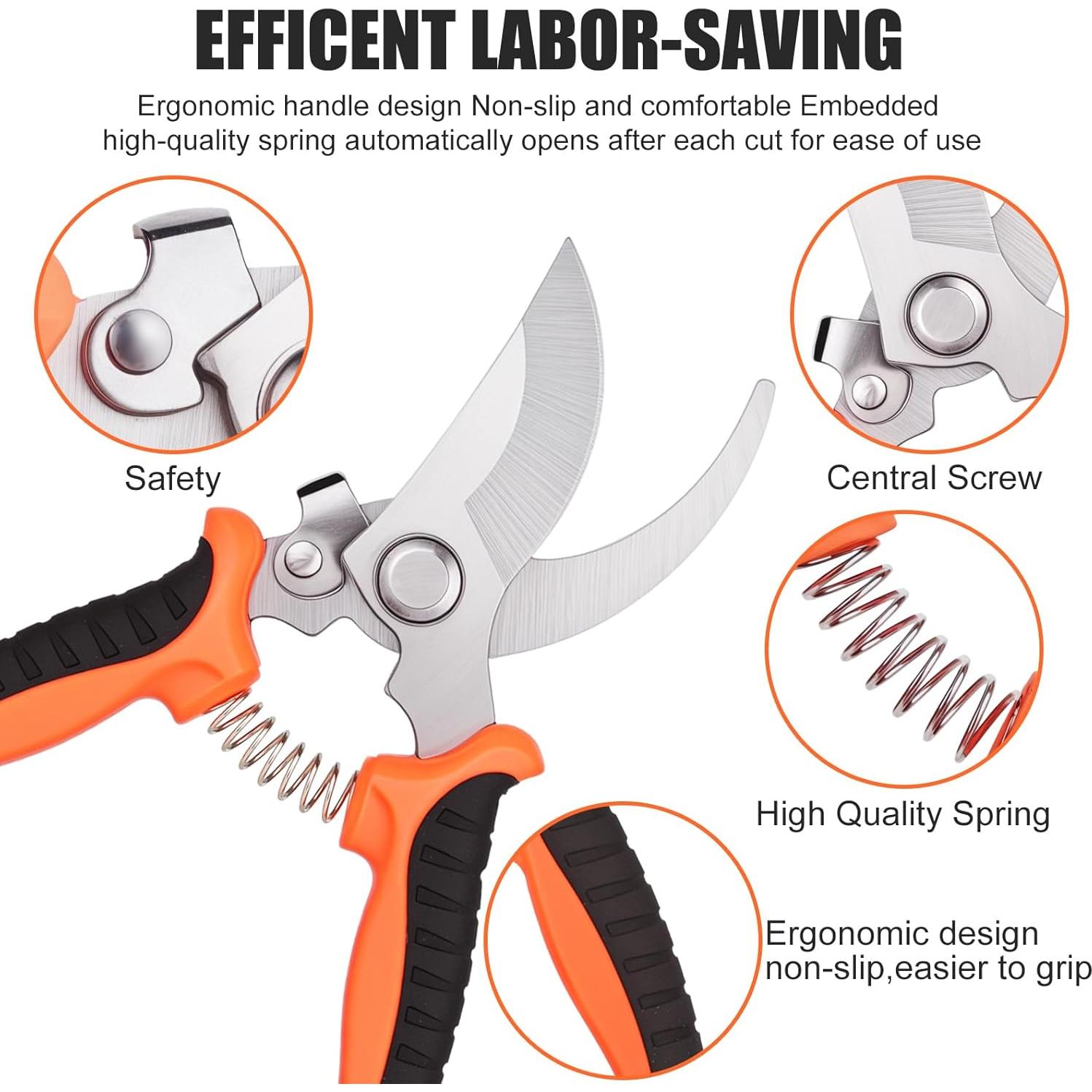 Juego de 3 Tijeras de Jardín ACHRWFQ de Acero Inoxidable