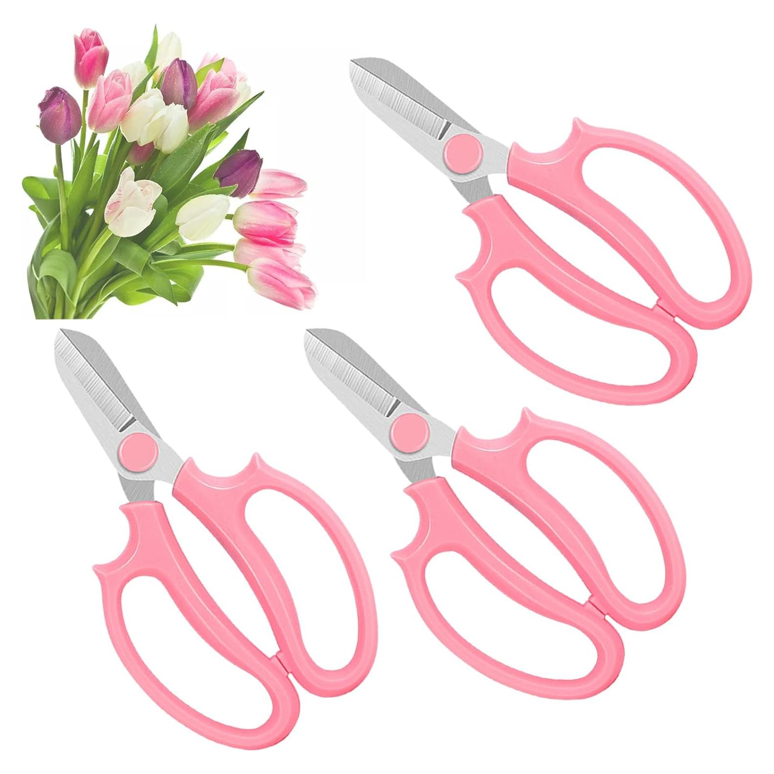 Tijeras de Jardín OJYUDD 3 Pcs Profesionales Rosa 16.5 cm