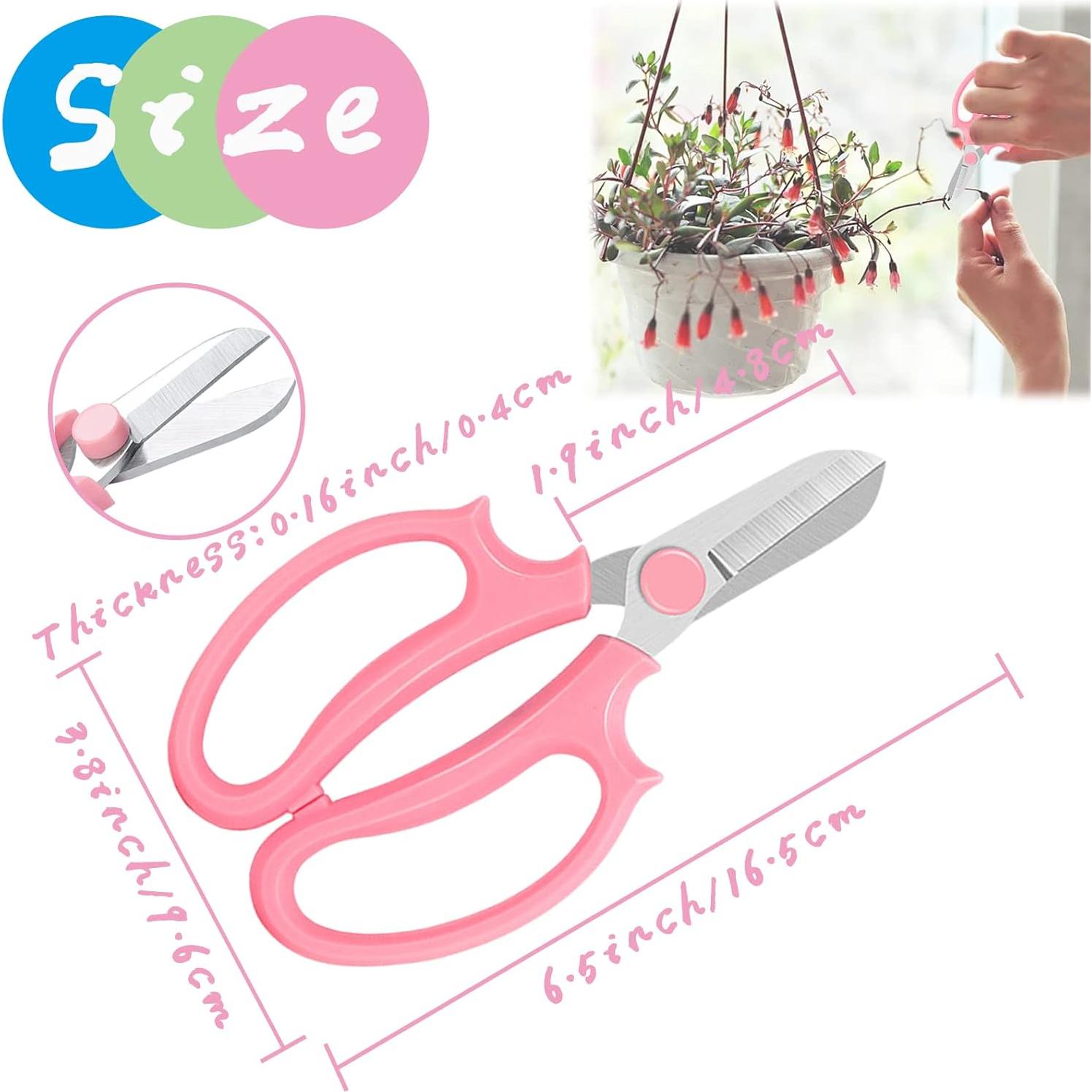 Tijeras de Jardín OJYUDD 3 Pcs Profesionales Rosa 16.5 cm