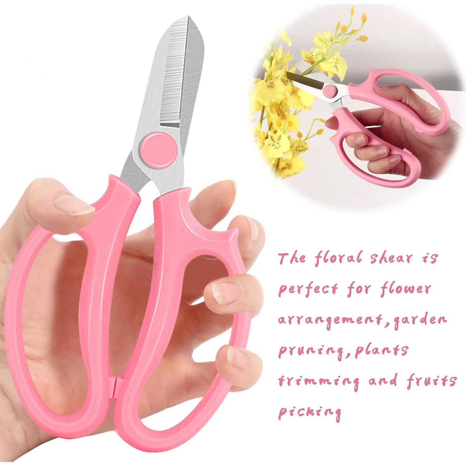 Tijeras de Jardín OJYUDD 3 Pcs Profesionales Rosa 16.5 cm