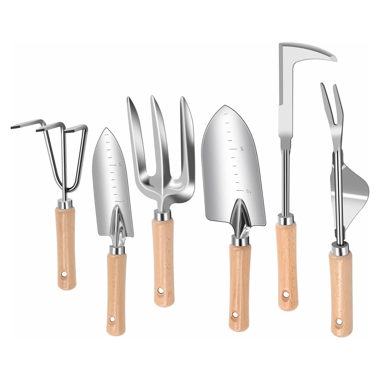 Juego de Herramientas de Jardinería DWFKHT 6 Piezas Acero Inoxidable