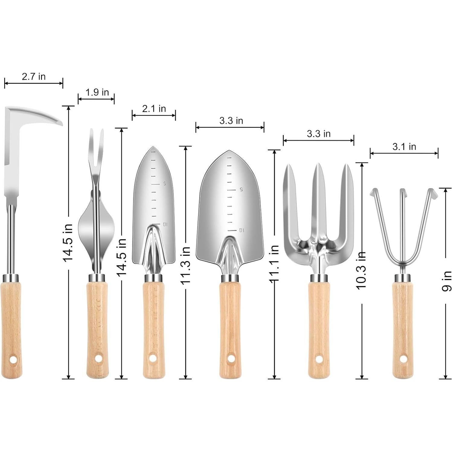 Juego de Herramientas de Jardinería DWFKHT 6 Piezas Acero Inoxidable