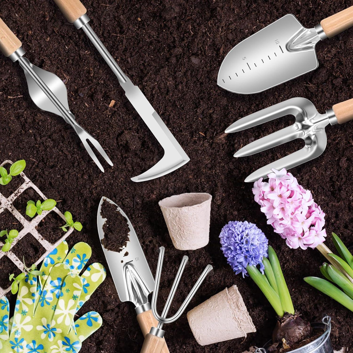 Juego de Herramientas de Jardinería DWFKHT 6 Piezas Acero Inoxidable