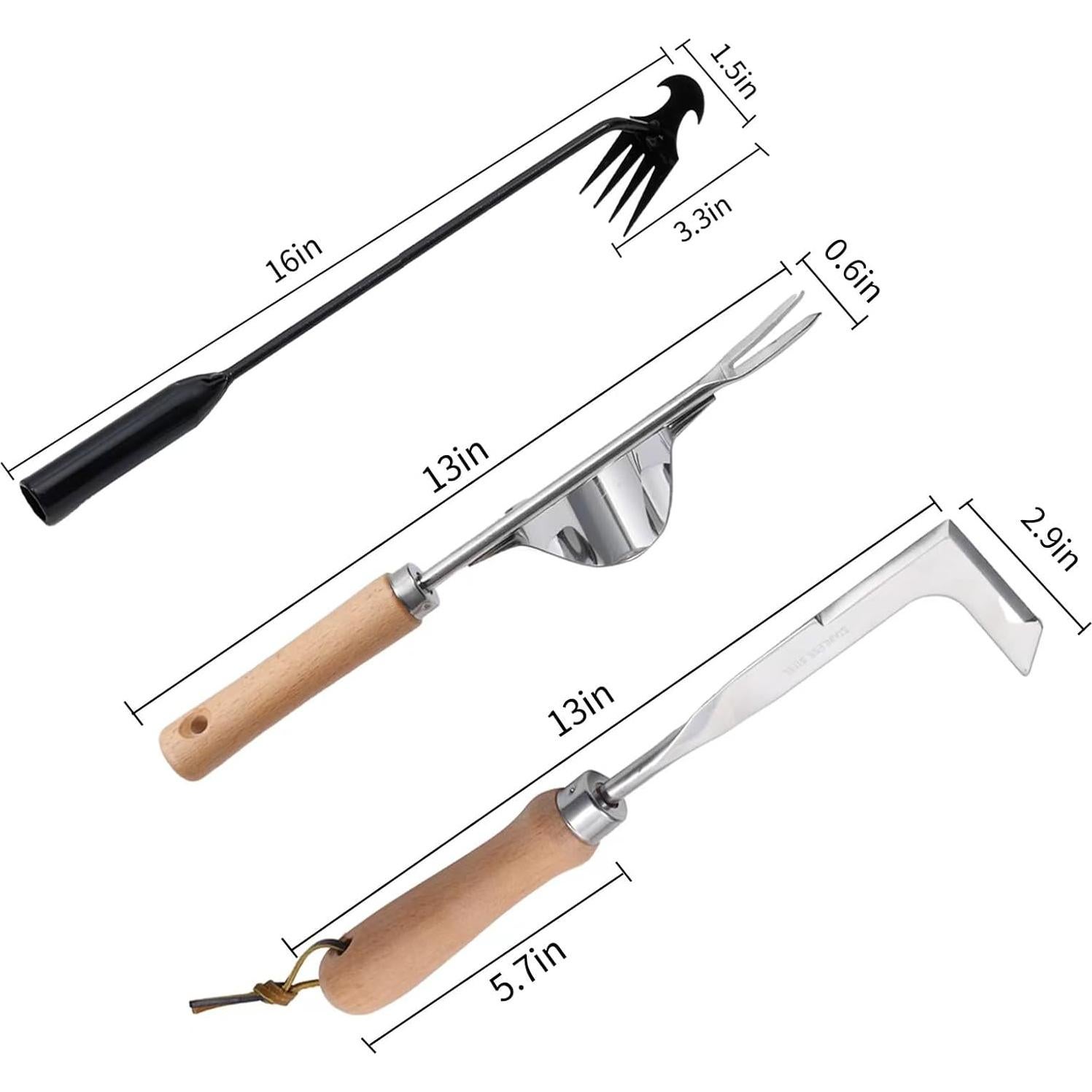 Paquete de 3 herramientas de desmalezado Theuzi - Acero inoxidable