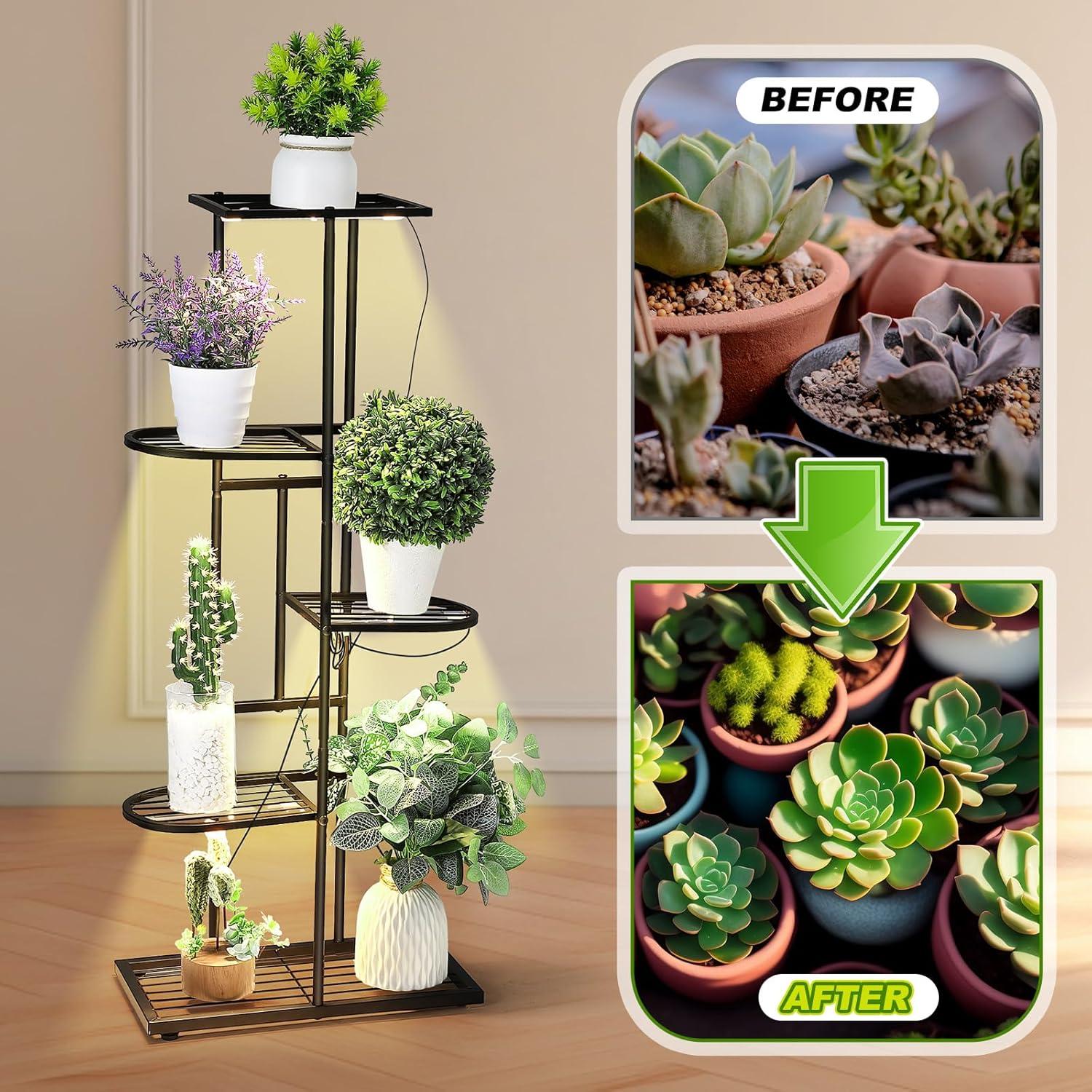 Soporte para Plantas Feekoon 5 Niveles con Luces LED Espectro Completo