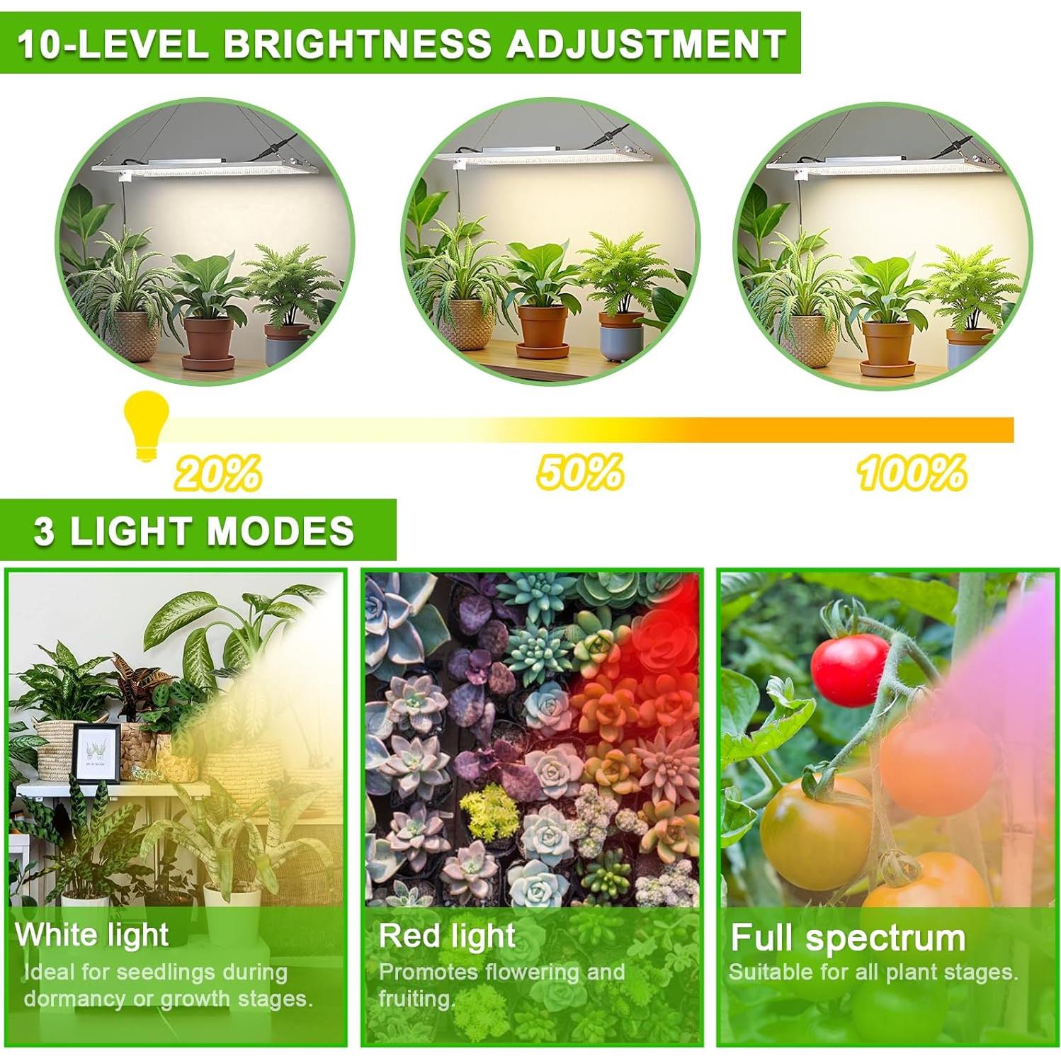 Luz de Crecimiento para Plantas Yadoker 100W con 540 LEDs