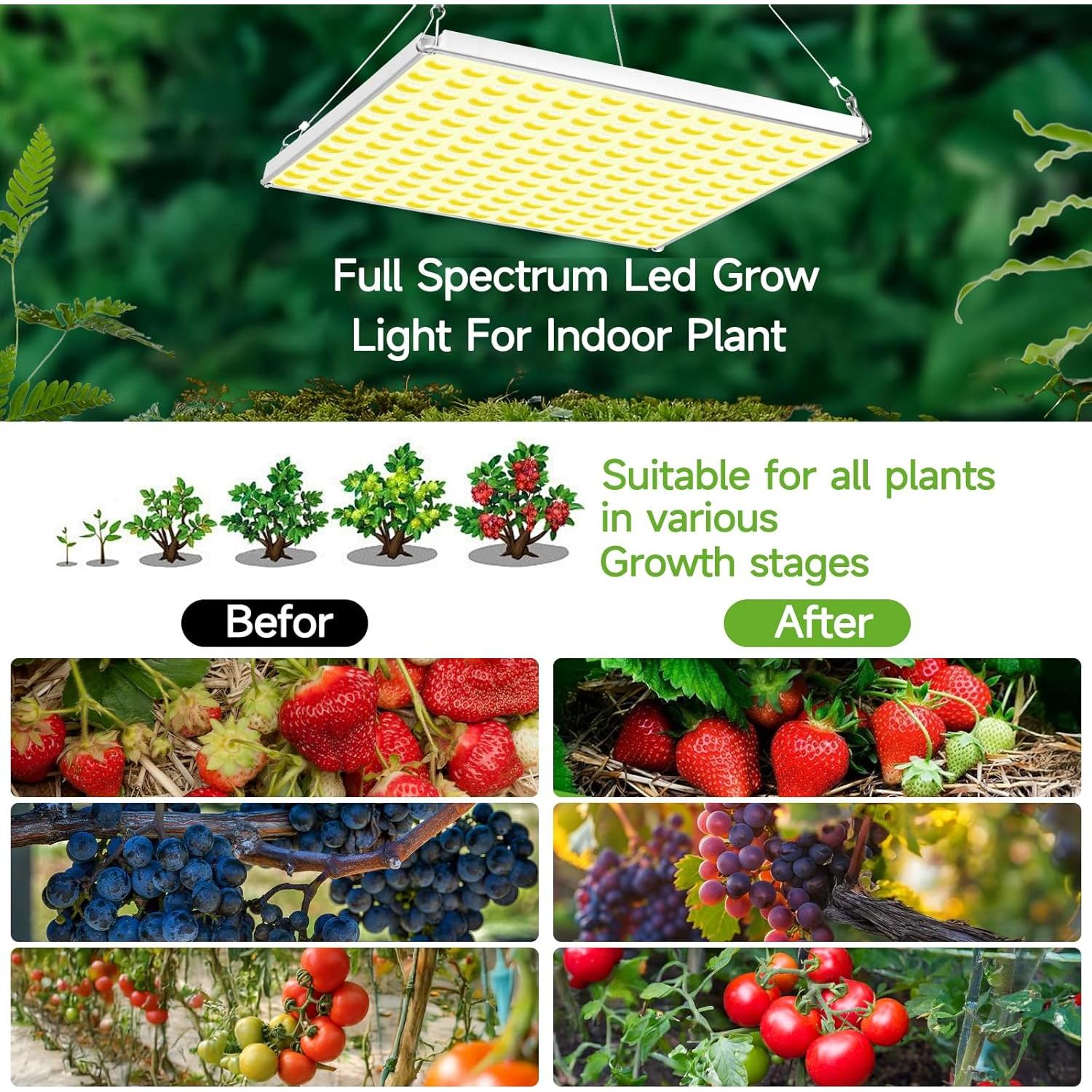 Luz de Cultivo LED 40W CUPAN Espectro Completo para Plantas