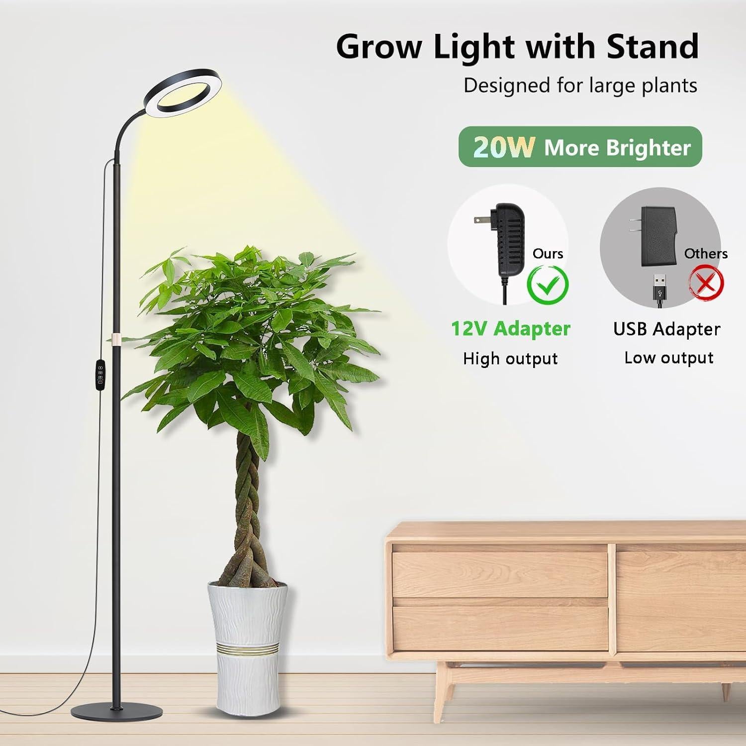 Luz de Crecimiento LED Geciliaoran 173 cm Espectro Completo