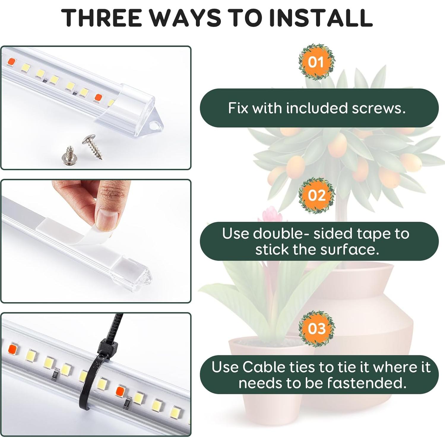 Tiras de luz de crecimiento SDOVUERC 6 barras con temporizador