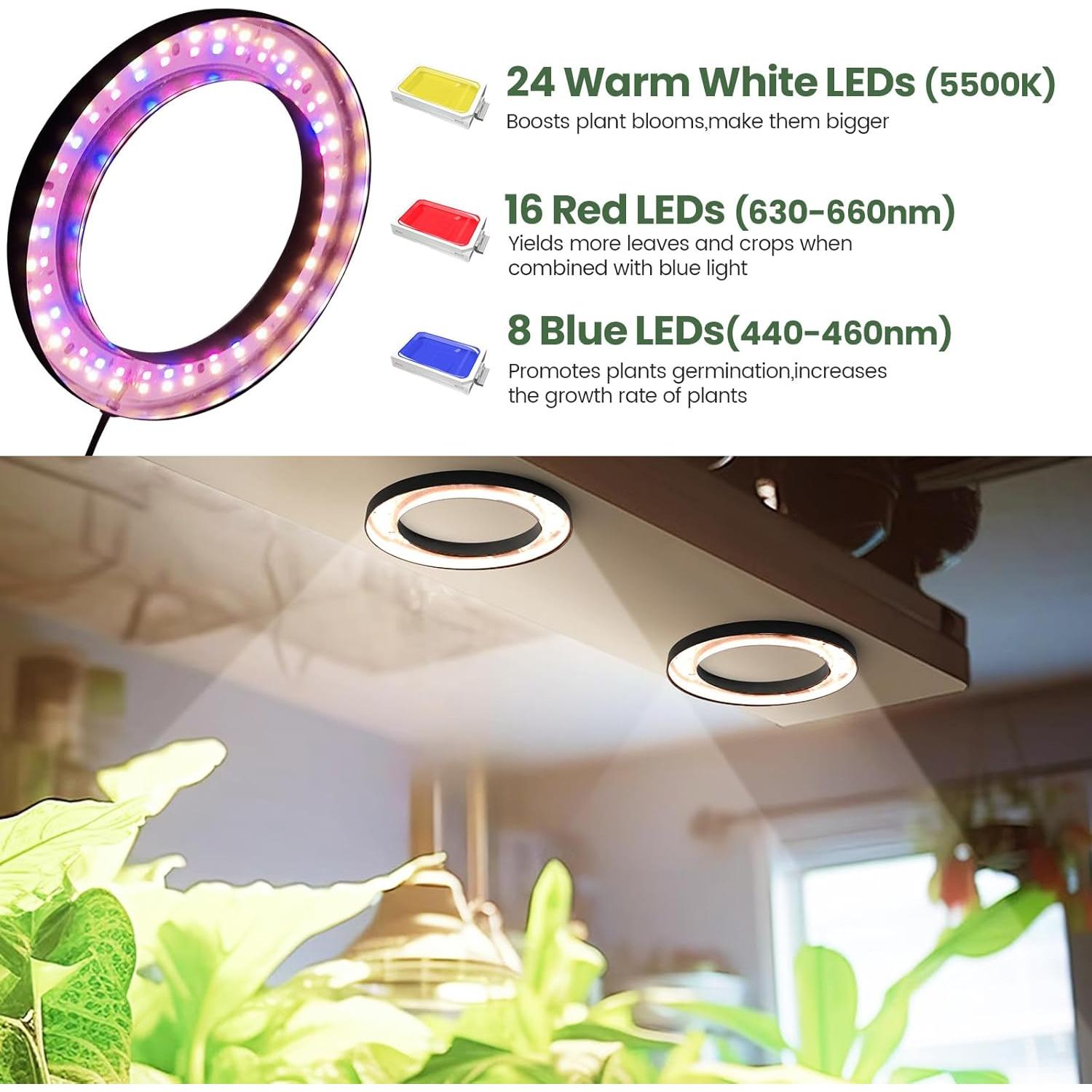 Luz de Crecimiento de Techo Mosthink 16x16cm 288 LEDs Espectro Completo