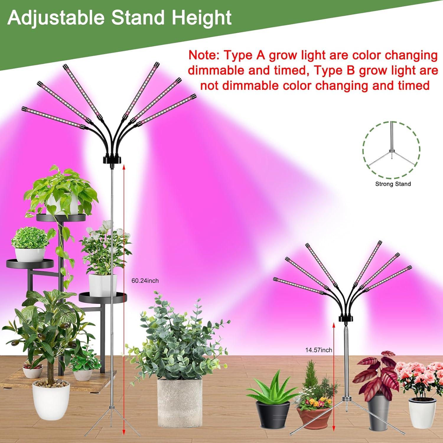 Luz de Crecimiento LED Mefflypee Tipo B con Trípode Ajustable