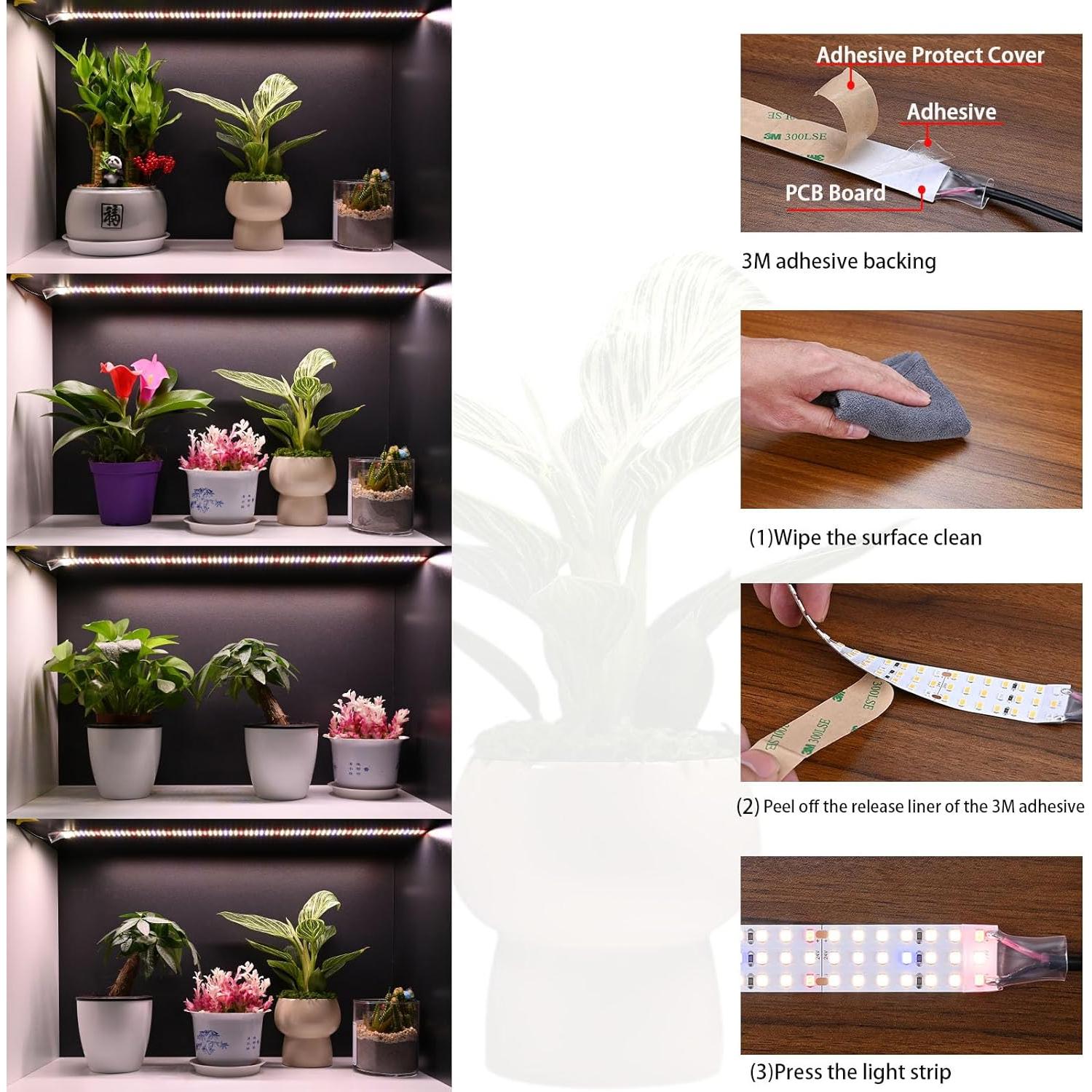 Luz de Crecimiento LED 5m FOSUO Espectro Completo 120W