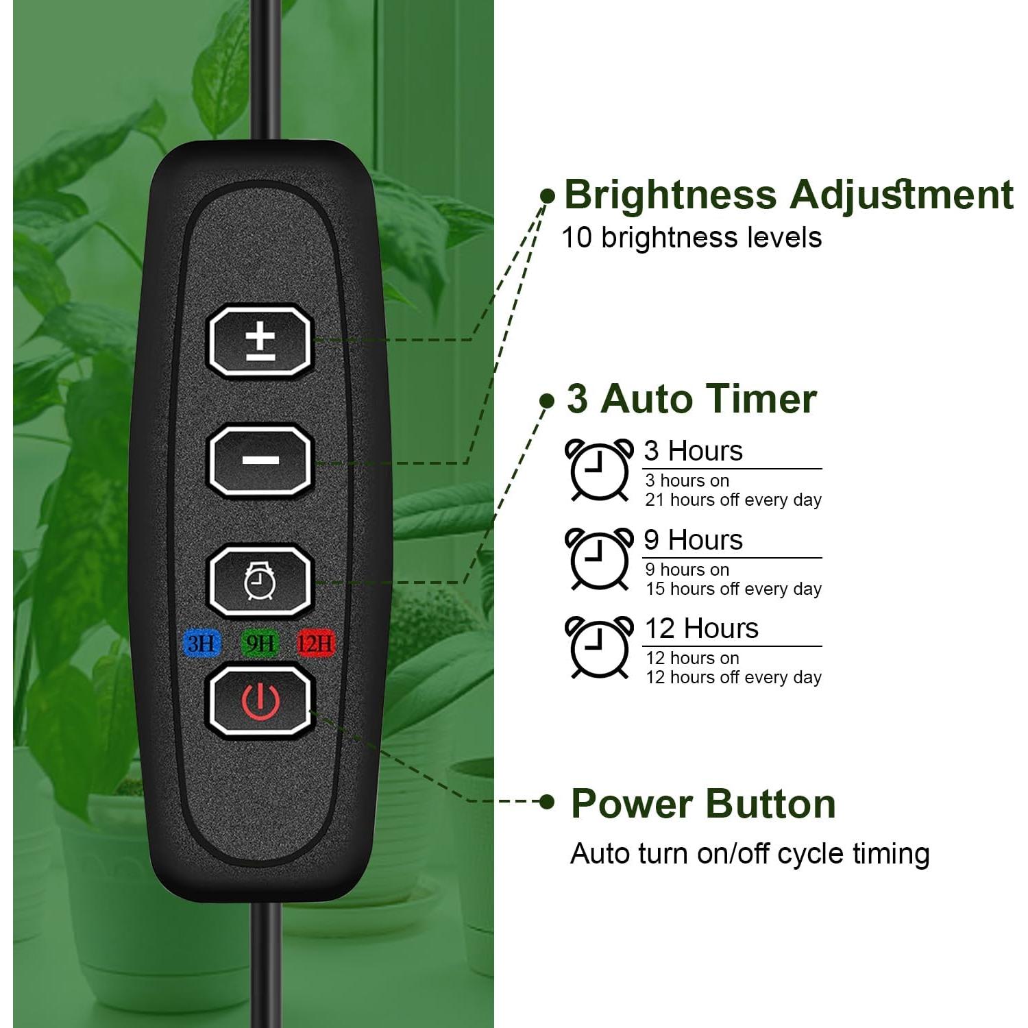 Luz de Crecimiento LED IMVSINCERE con Brazo Flexible 30cm