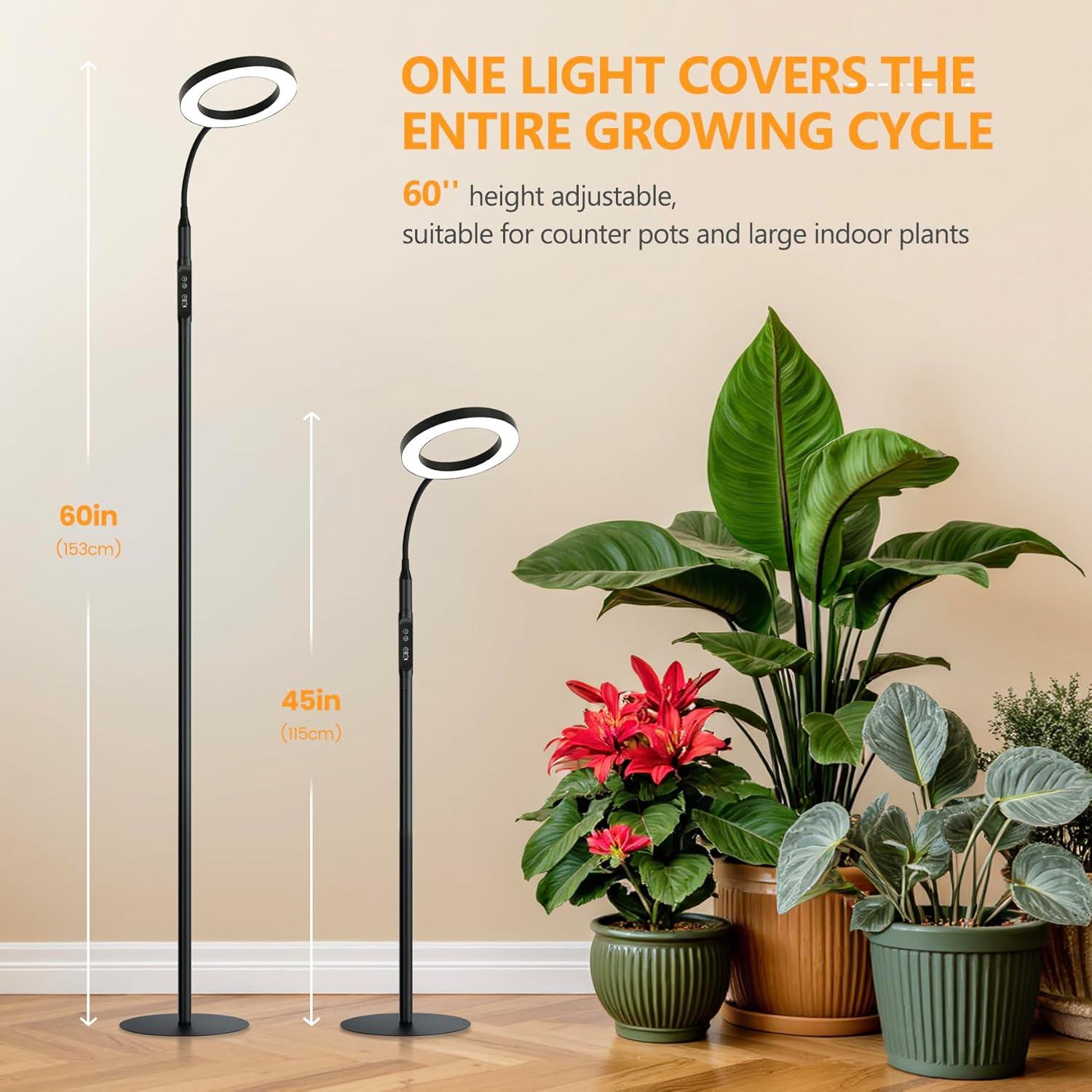 Luz de Cultivo LED 20W Vsoke Espectro Completo Altura Ajustable