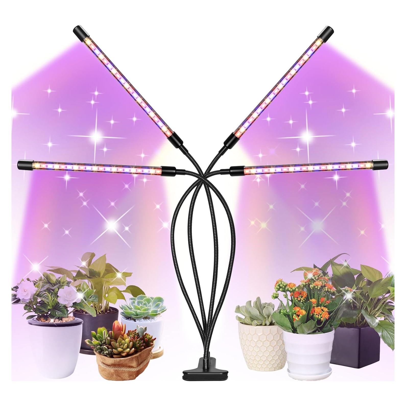 Luces de Cultivo LED WIDICOKO 4 Cabezas Espectro Completo 10 Niveles