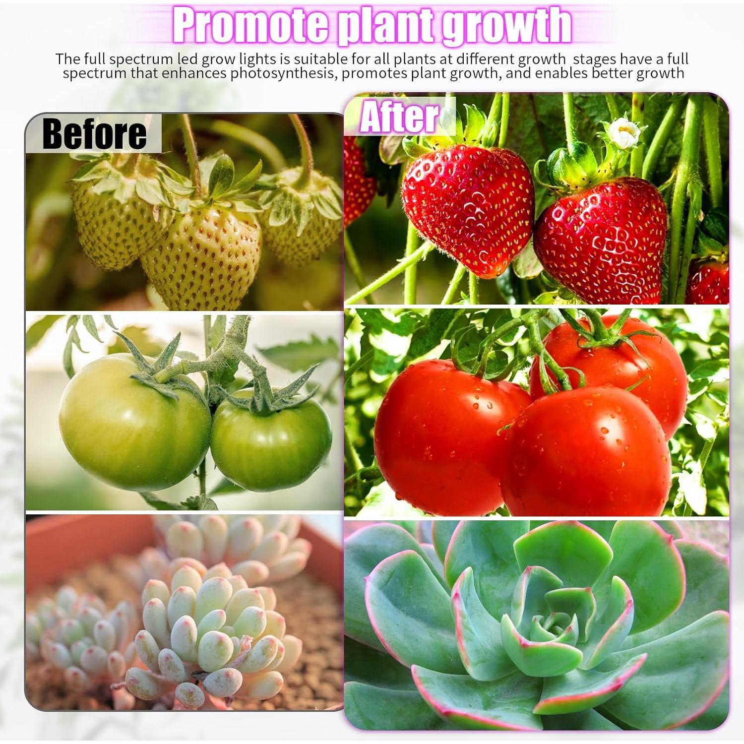 Luces de Cultivo LED WIDICOKO 4 Cabezas Espectro Completo 10 Niveles