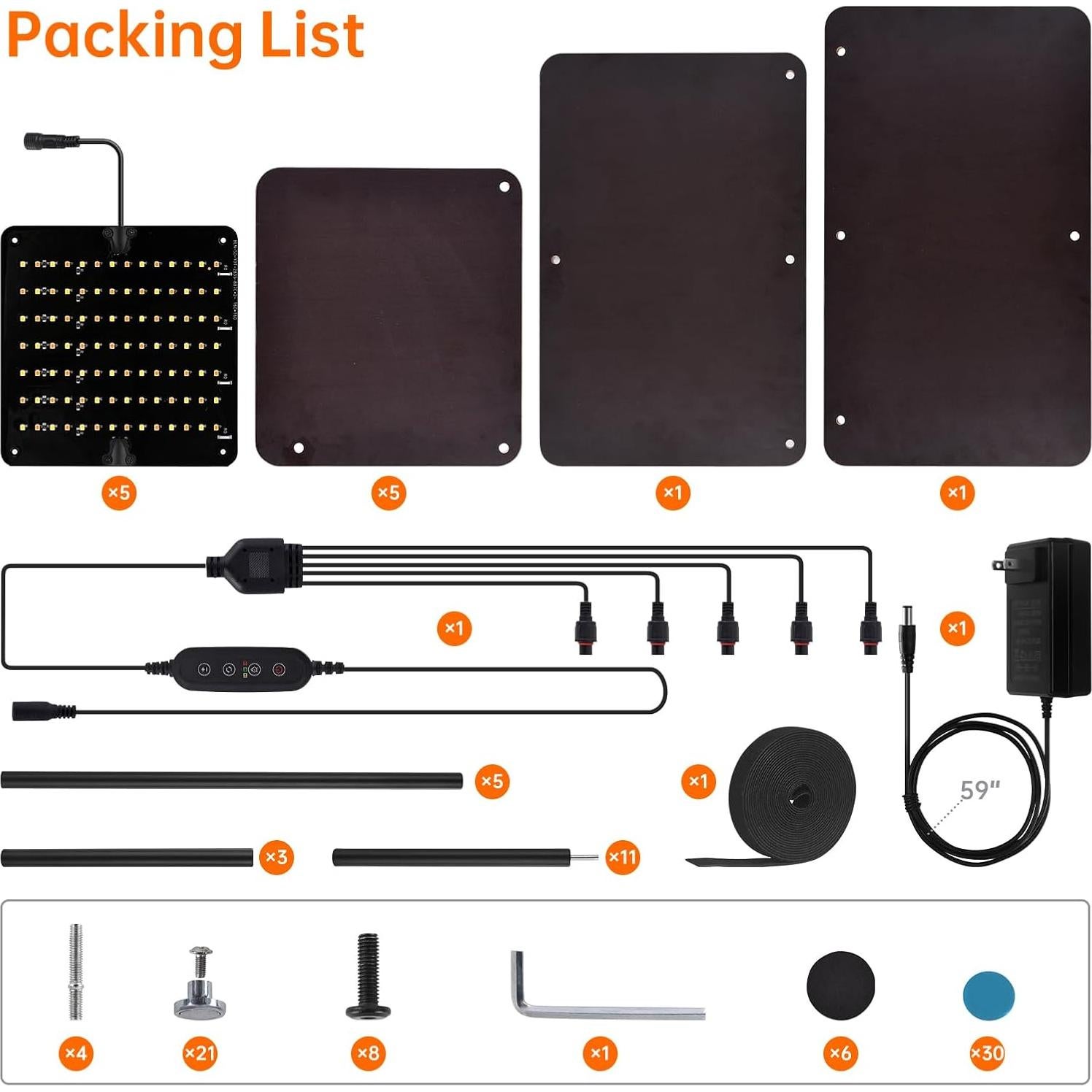 Soporte de Planta Interior Bstrip con Luz LED 50W Regulable