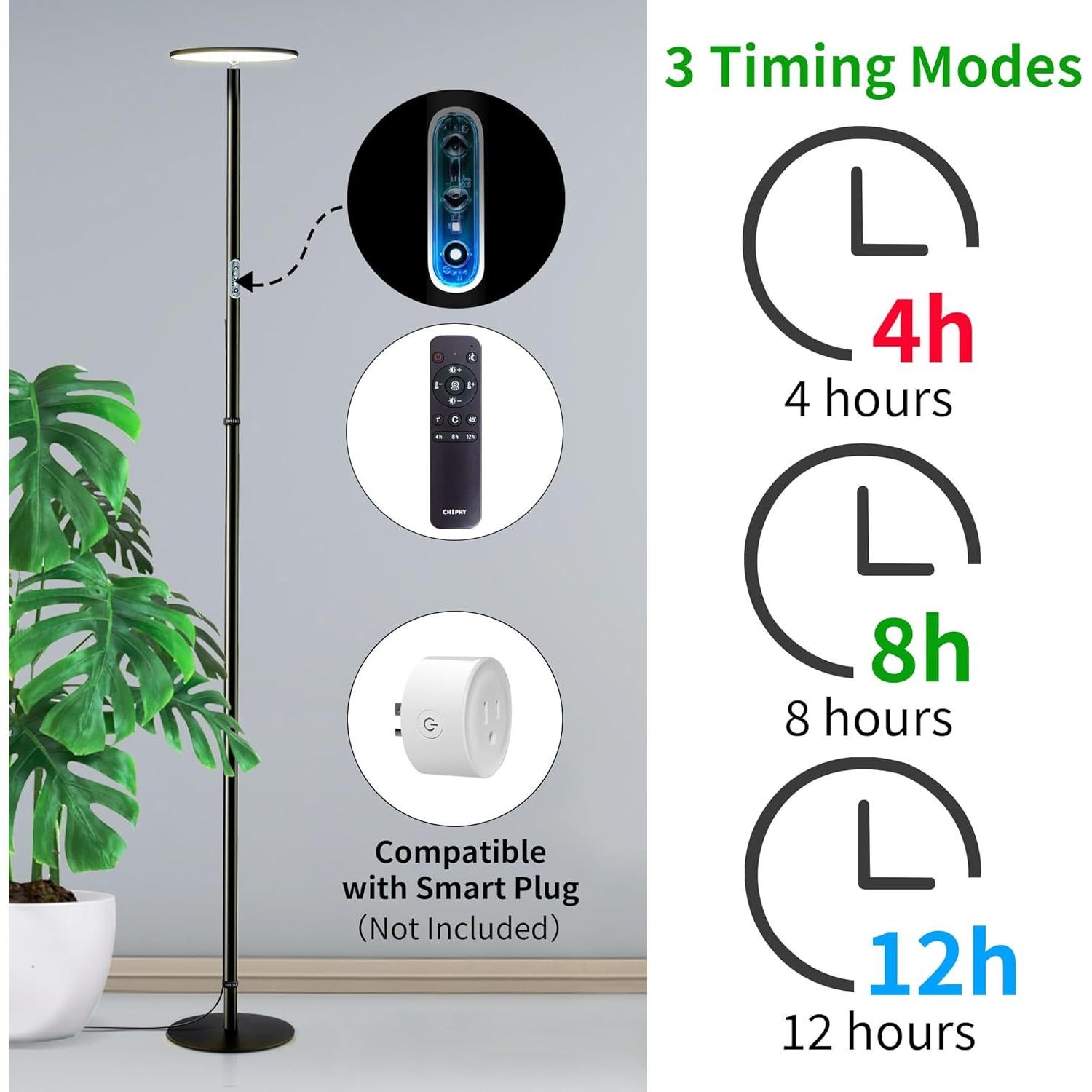 Luz de Cultivo LED Chiphy 40W Espectro Completo con Temporizador