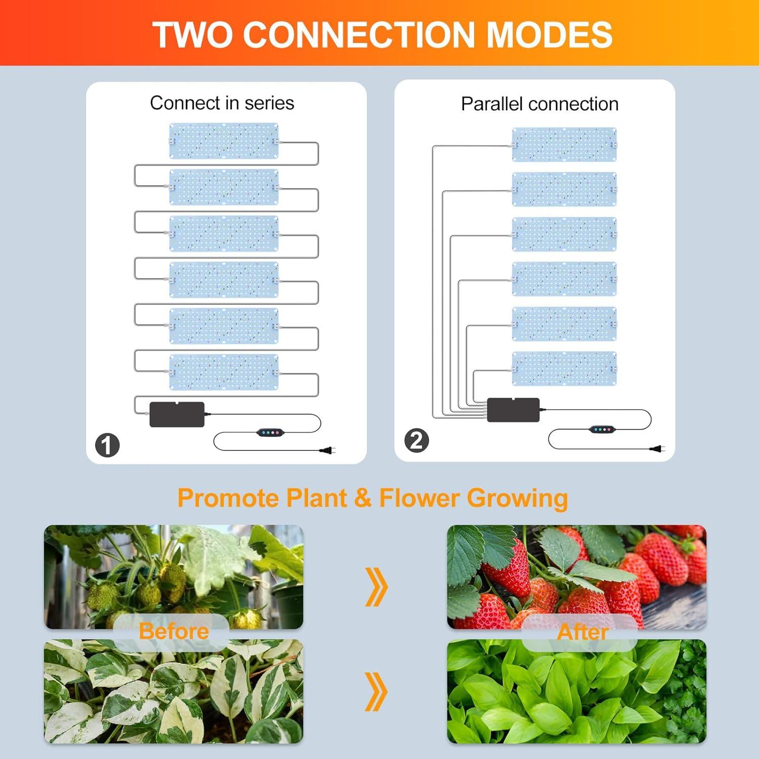 Luces de Crecimiento FECiDA 6Pack 60W para Plantas de Interior