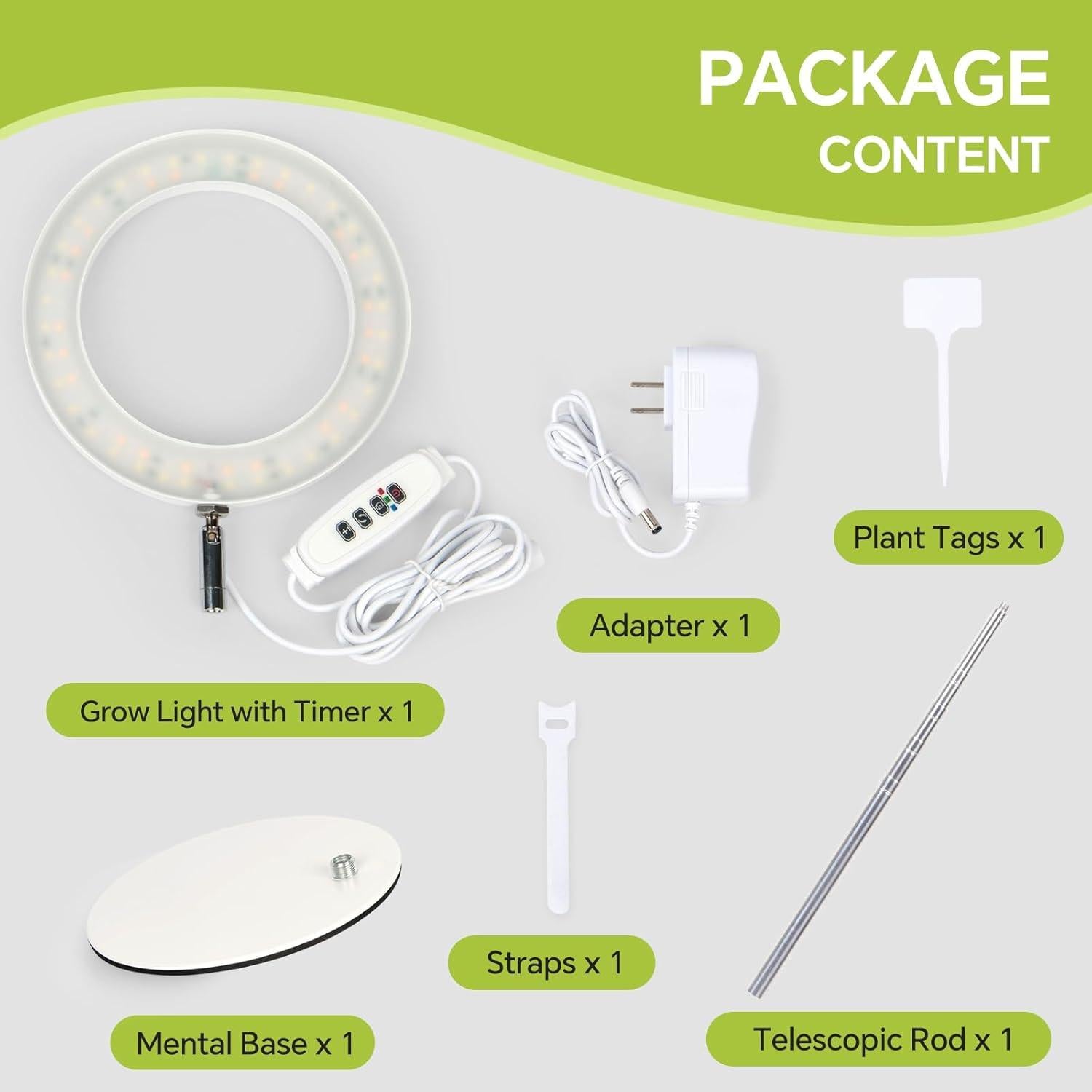 Luz de Cultivo de Escritorio GTRUIIDY Ajustable 3 Modos 10 Brillos