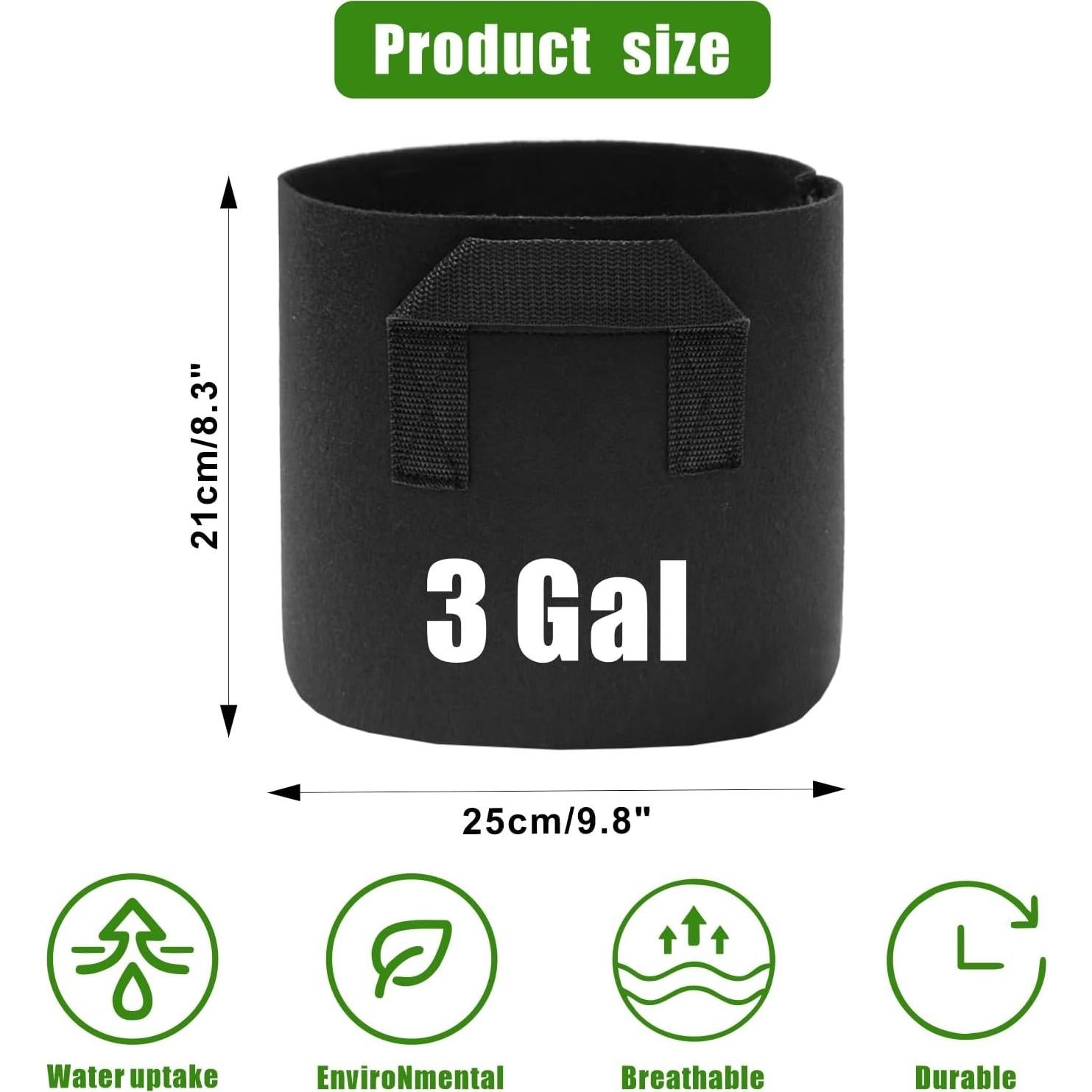 Eunika 6 Bolsas de Cultivo de Tela 11.36L para Lirios y Verduras