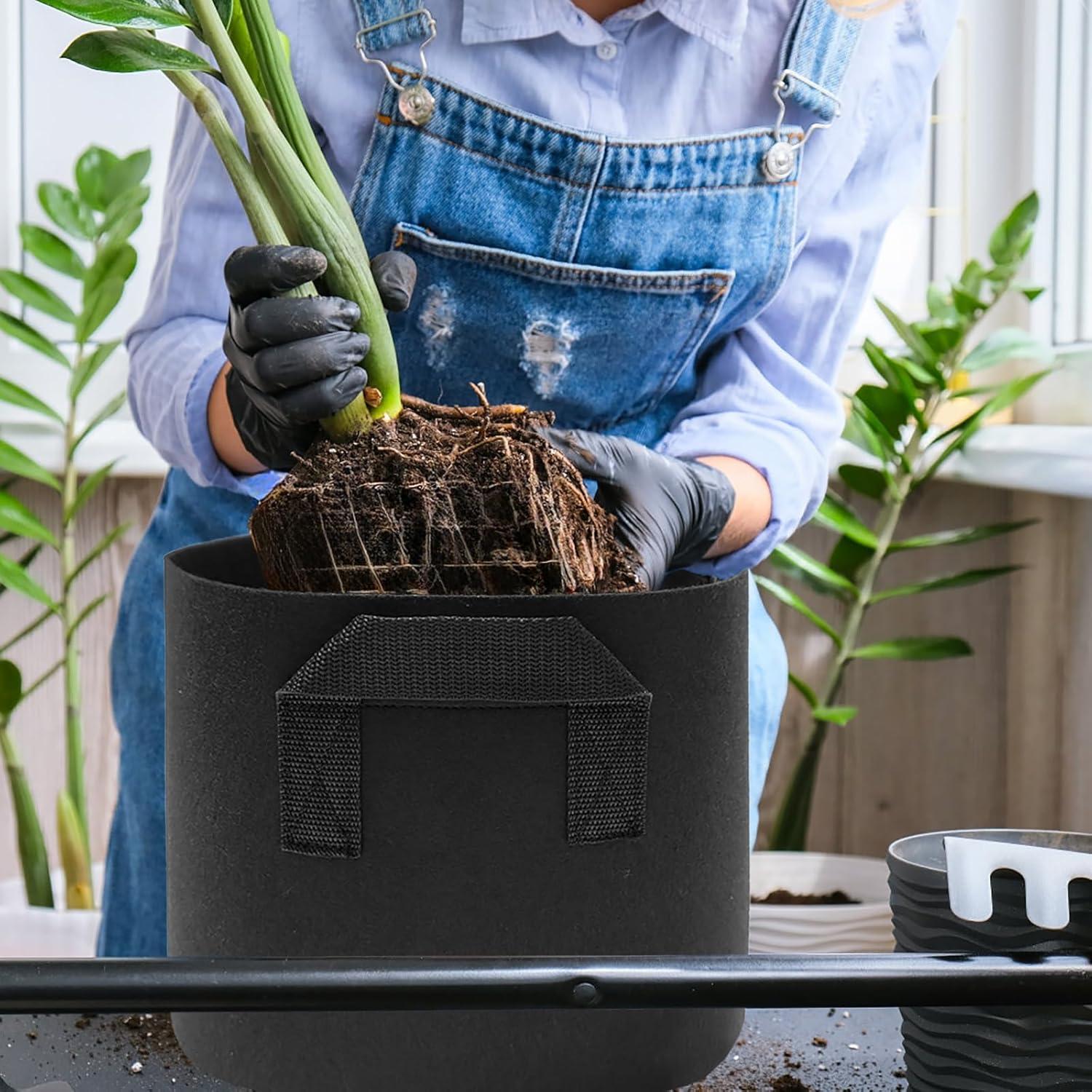 Eunika 6 Bolsas de Cultivo de Tela 11.36L para Lirios y Verduras