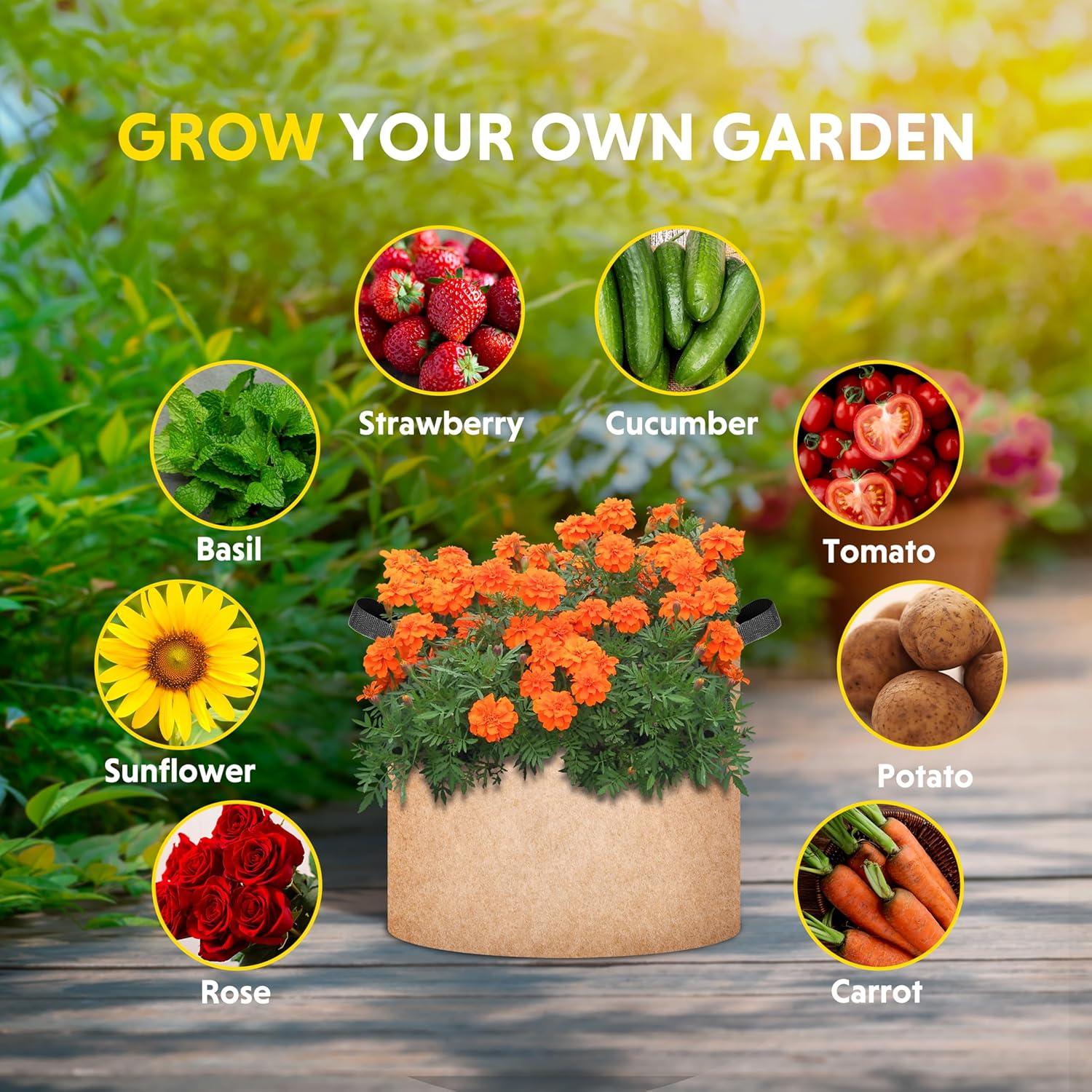 Bolsa de Crecimiento iPower 15 Galones 6-Pack Tela Resistente