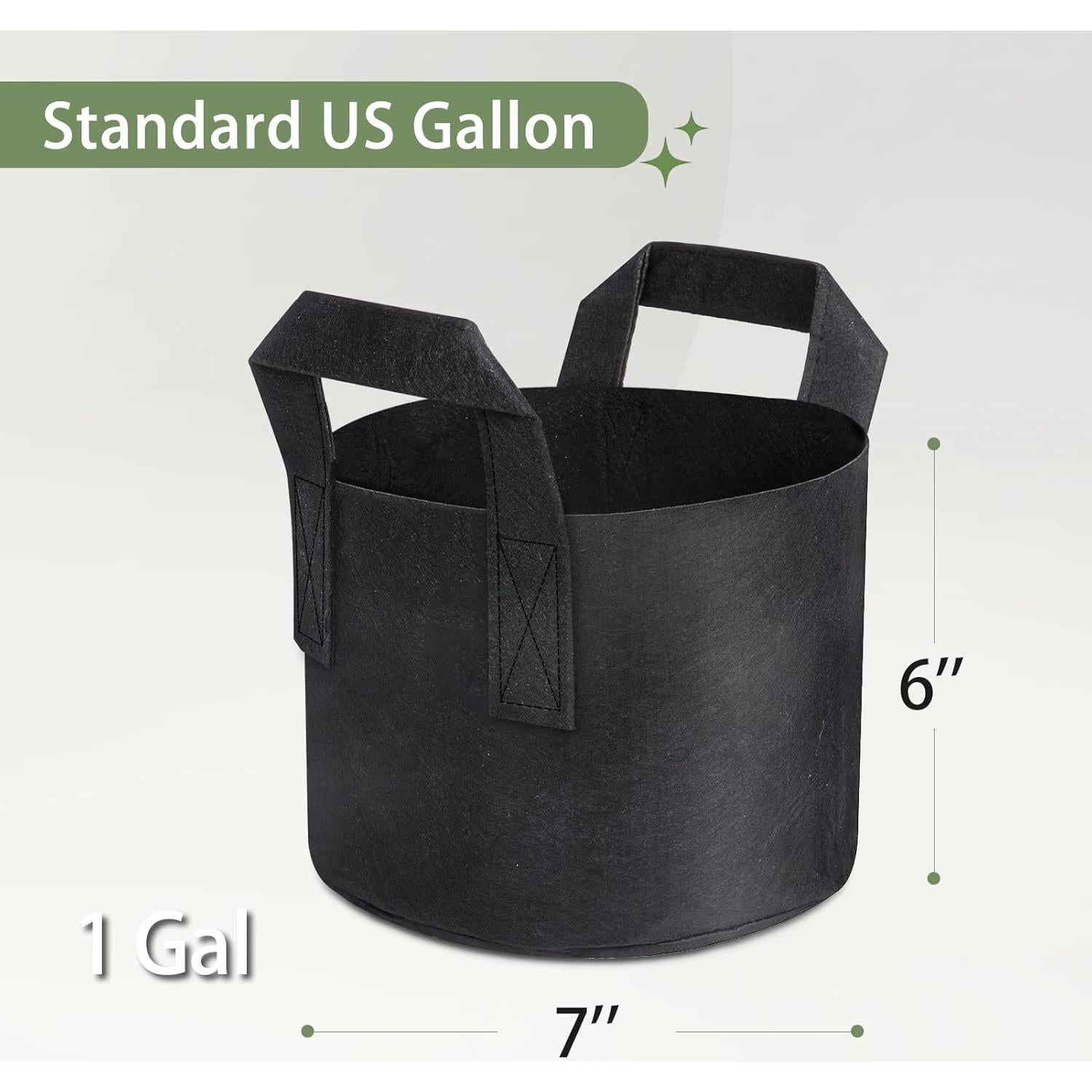 Bolsas de Cultivo 1 Galón GreatBuddy 24-Pack Tela Negra