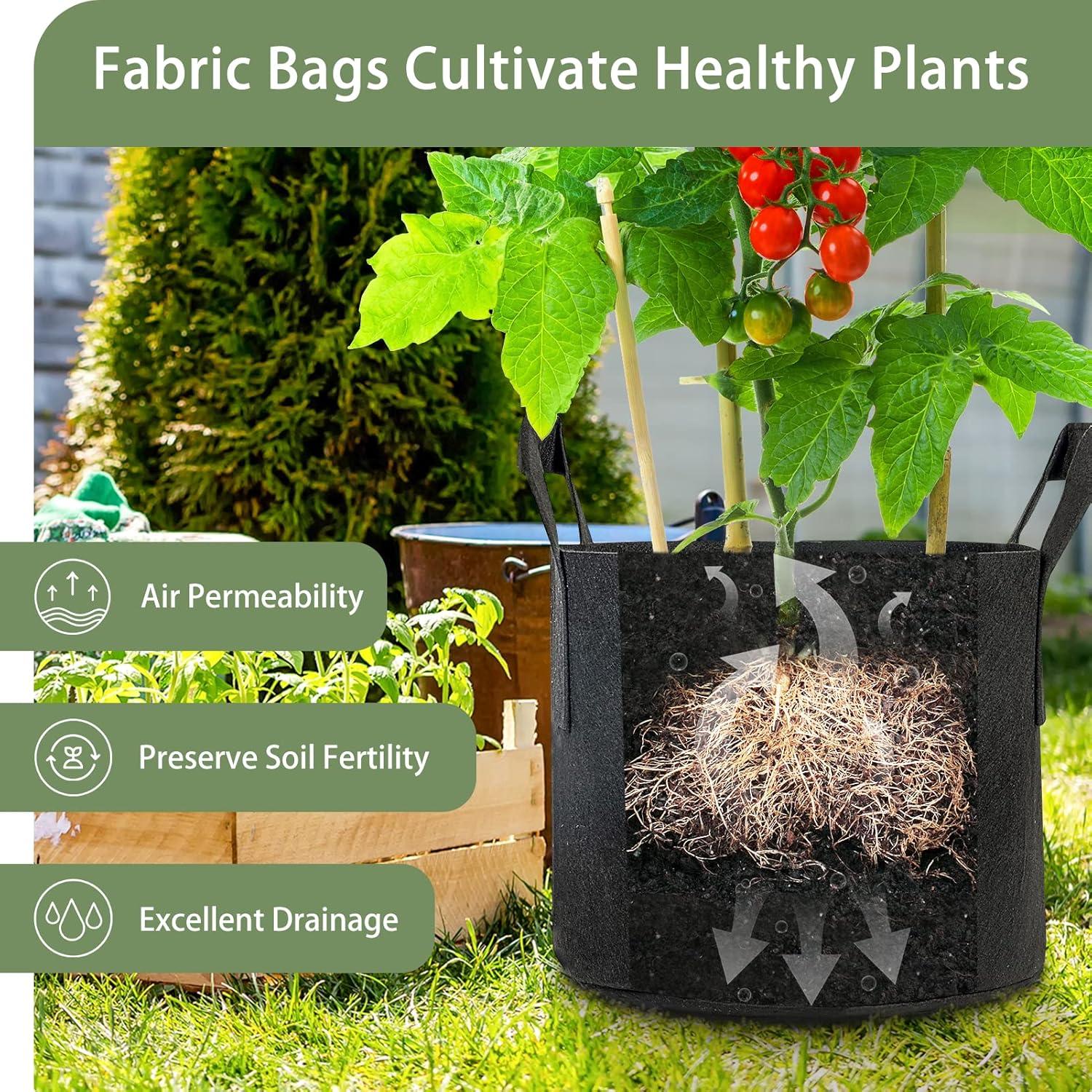 Bolsas de Cultivo 1 Galón GreatBuddy 24-Pack Tela Negra