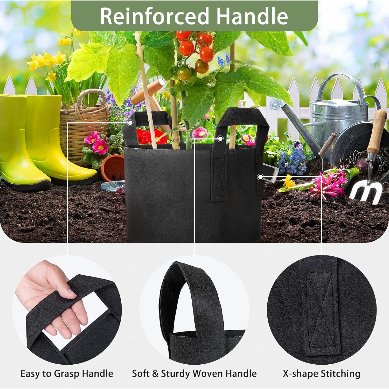 Bolsas de Cultivo 1 Galón GreatBuddy 24-Pack Tela Negra