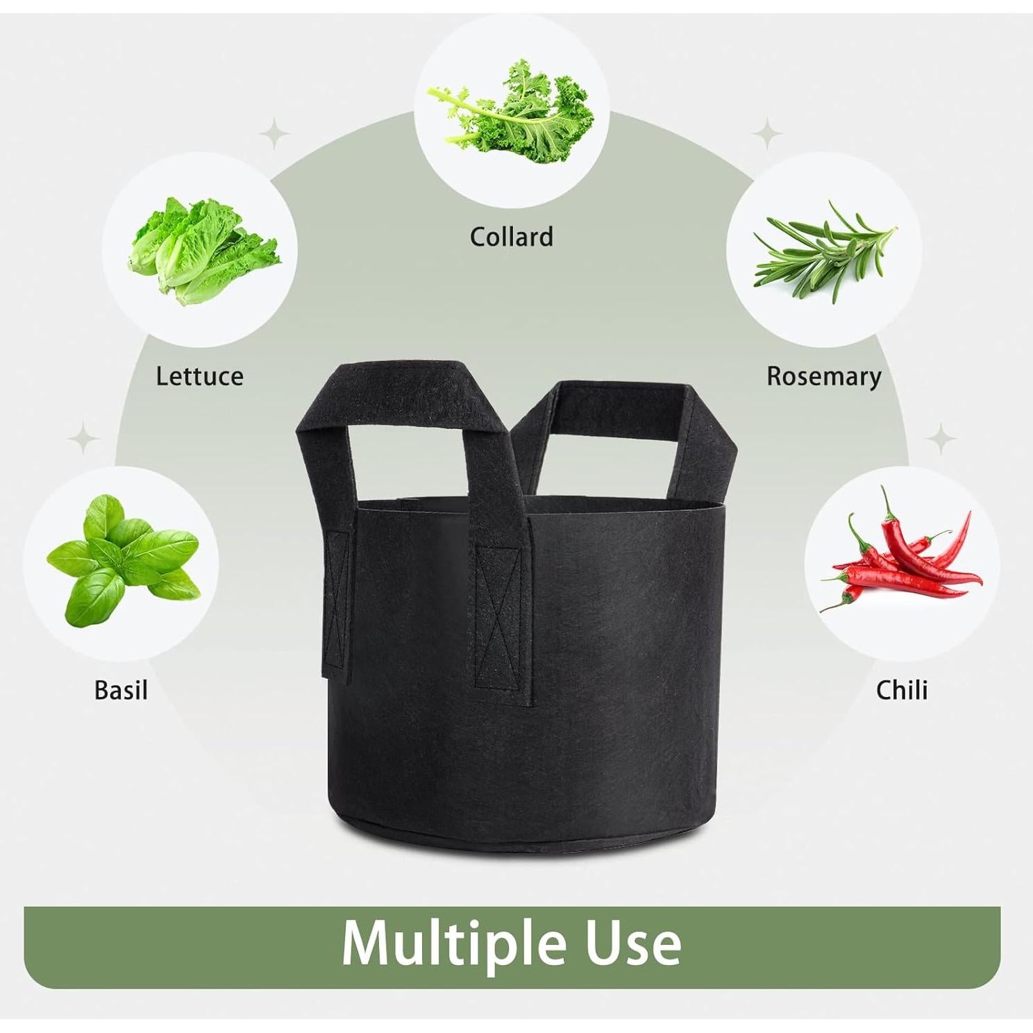 Bolsas de Cultivo 1 Galón GreatBuddy 24-Pack Tela Negra