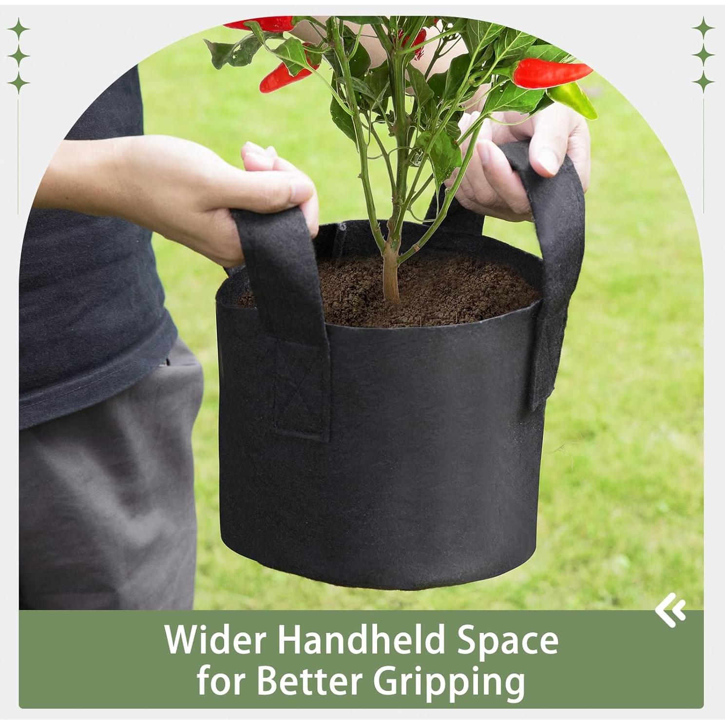 Bolsas de Cultivo 1 Galón GreatBuddy 24-Pack Tela Negra