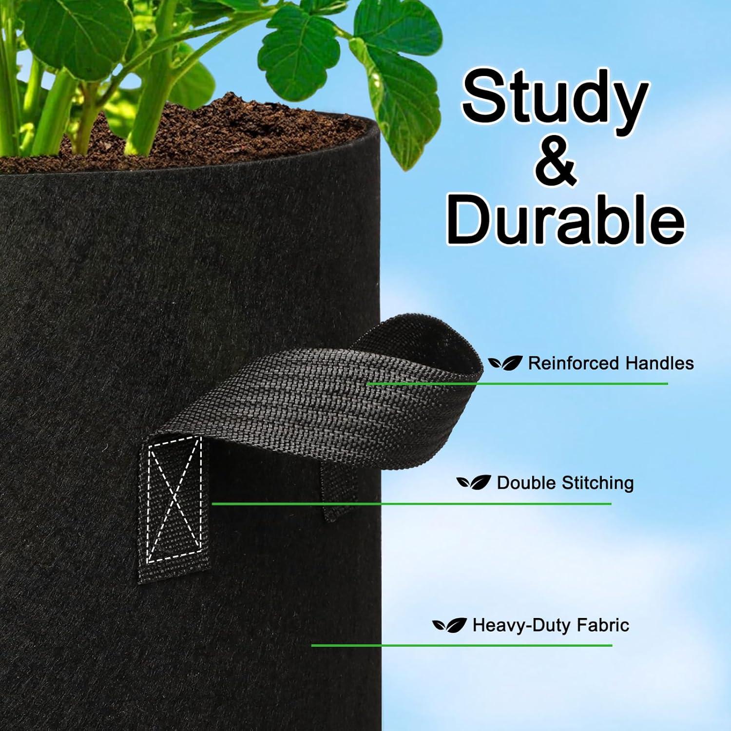 Paquete de 5 bolsas de cultivo Hemikaki 20 galones 50 cm