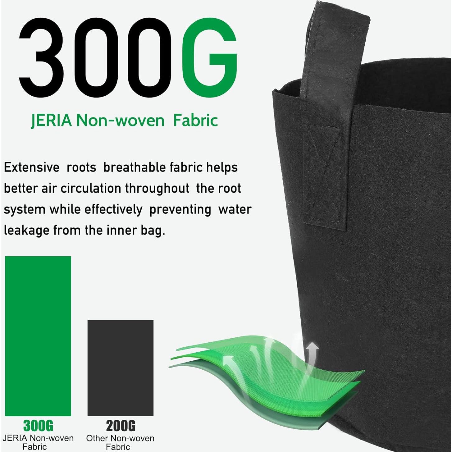 Bolsas de Cultivo JERIA 5 Galones Paquete de 24 Transpirables