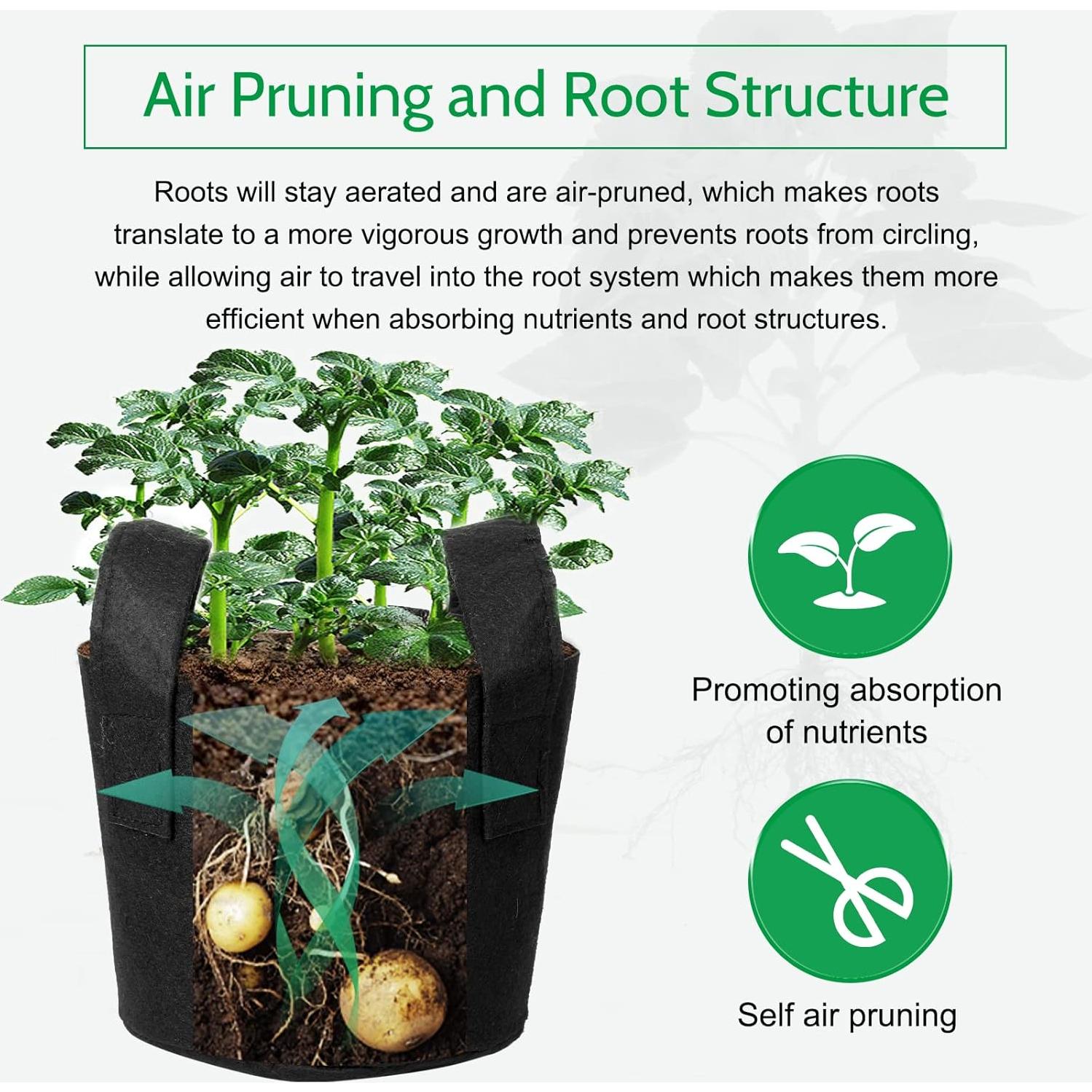 Bolsas de Cultivo JERIA 5 Galones Paquete de 24 Transpirables