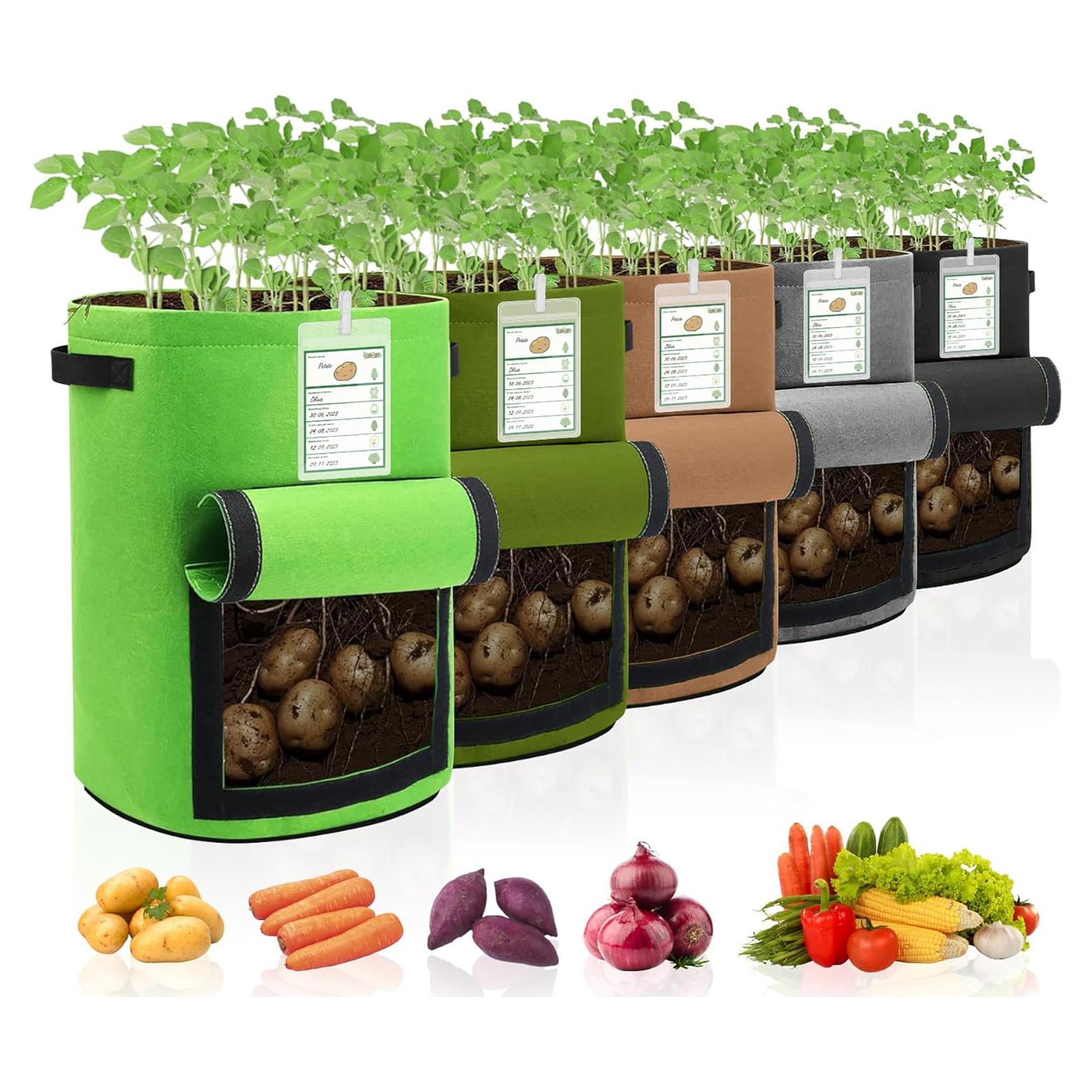 Paquete de 5 Bolsas de Cultivo Labulak 10 Galones Tela