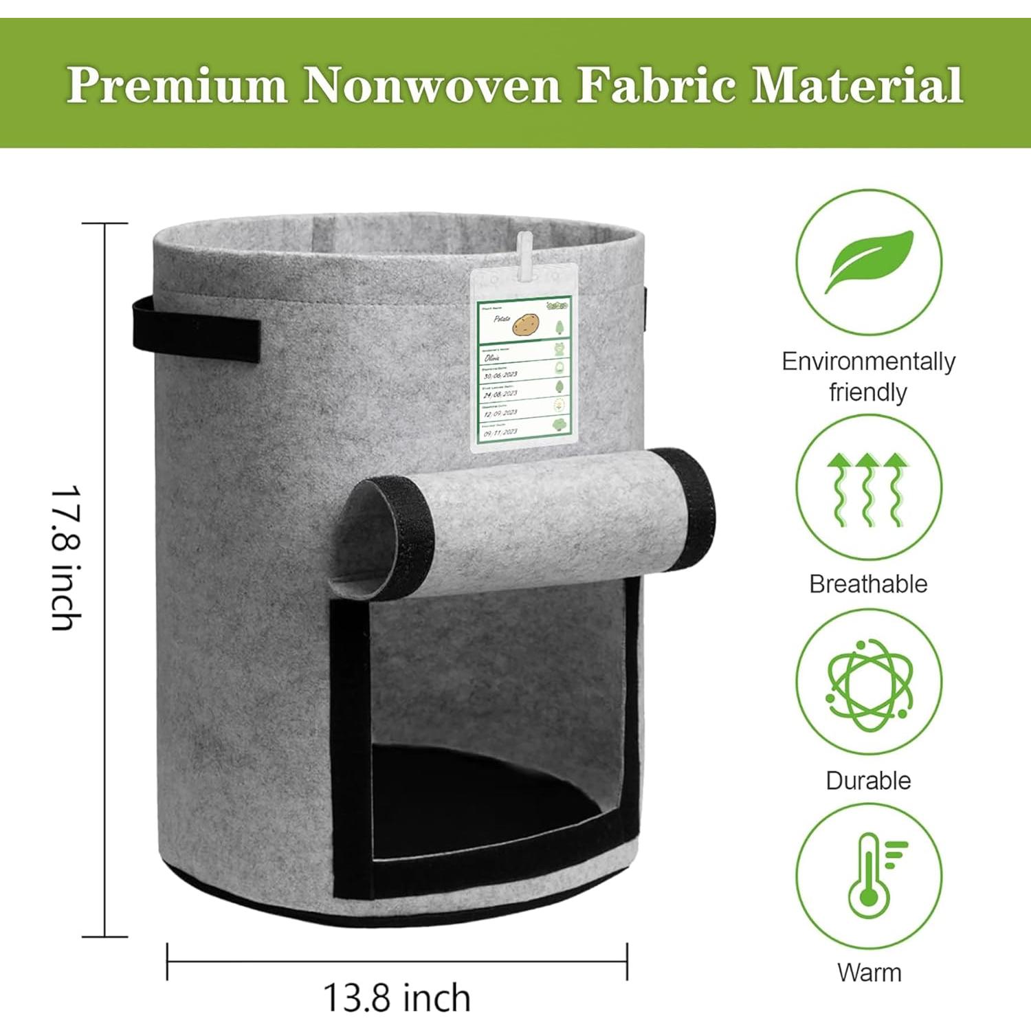 Paquete de 5 Bolsas de Cultivo Labulak 10 Galones Tela