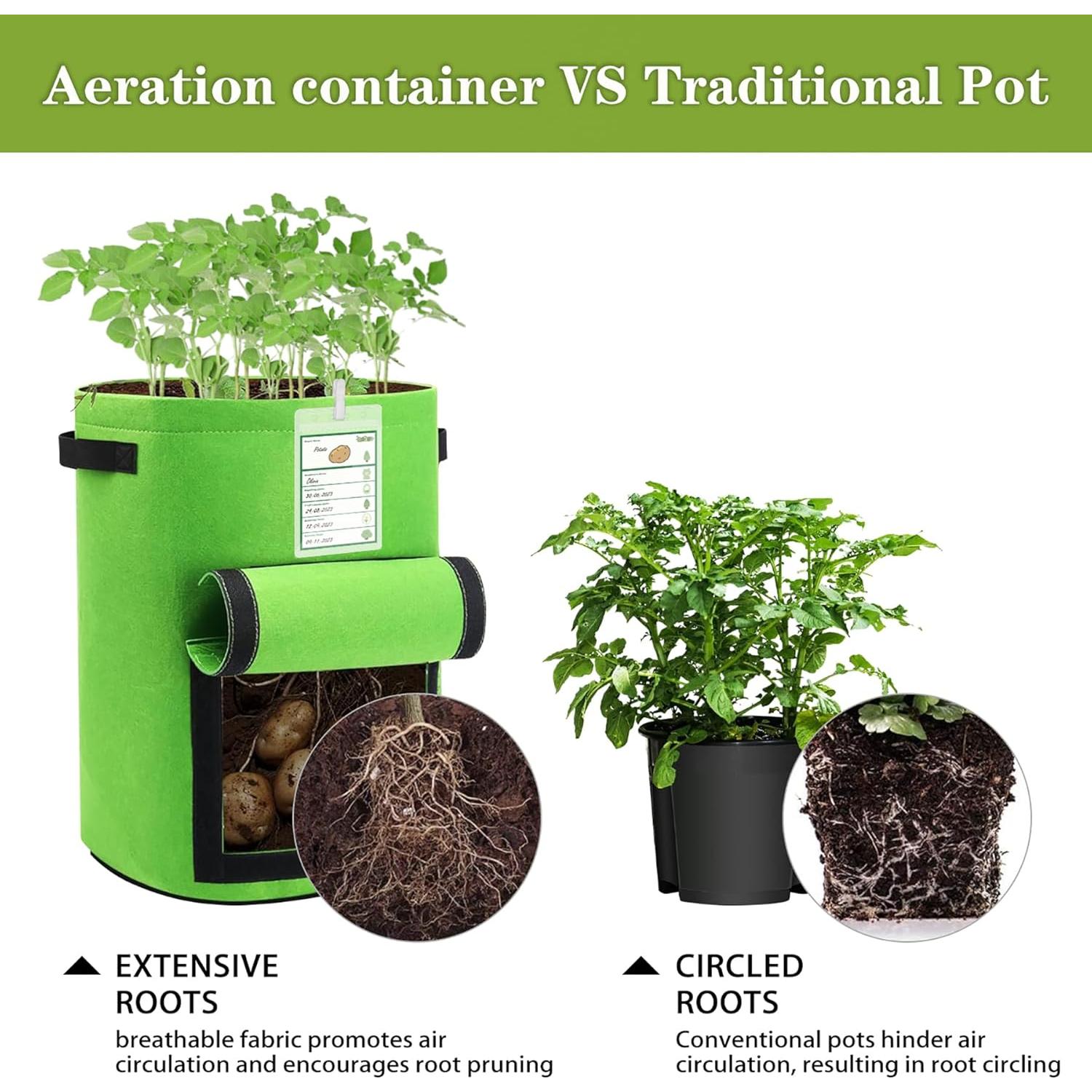 Paquete de 5 Bolsas de Cultivo Labulak 10 Galones Tela